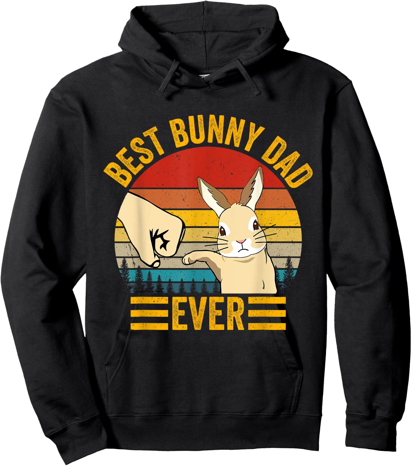 Best Bunny Dad Ever Rabbit Lover Father Pet Rabbit Hoodie - Hoodie | Black
