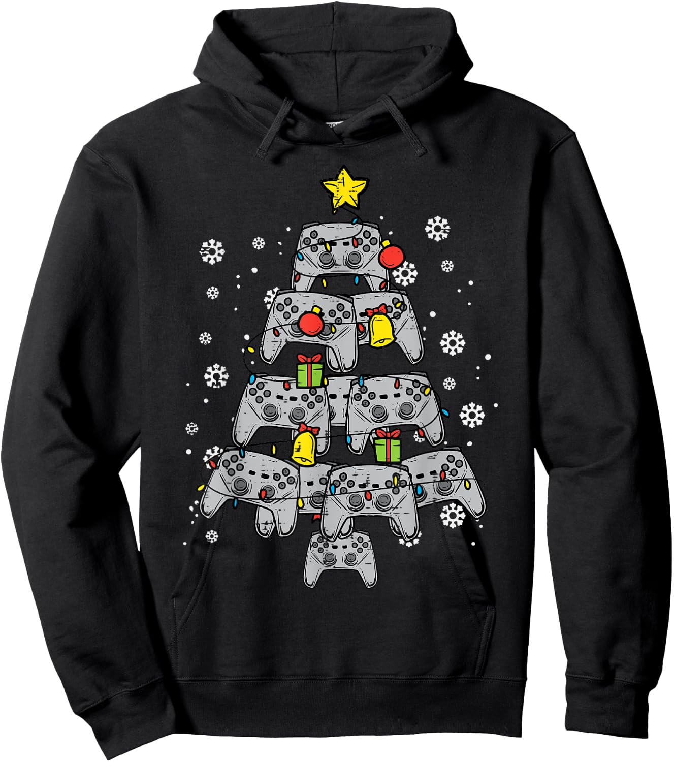 Video Game Controller Christmas Tree Xmas Boy Men Youth Teen Hoodie - Hoodie | Black