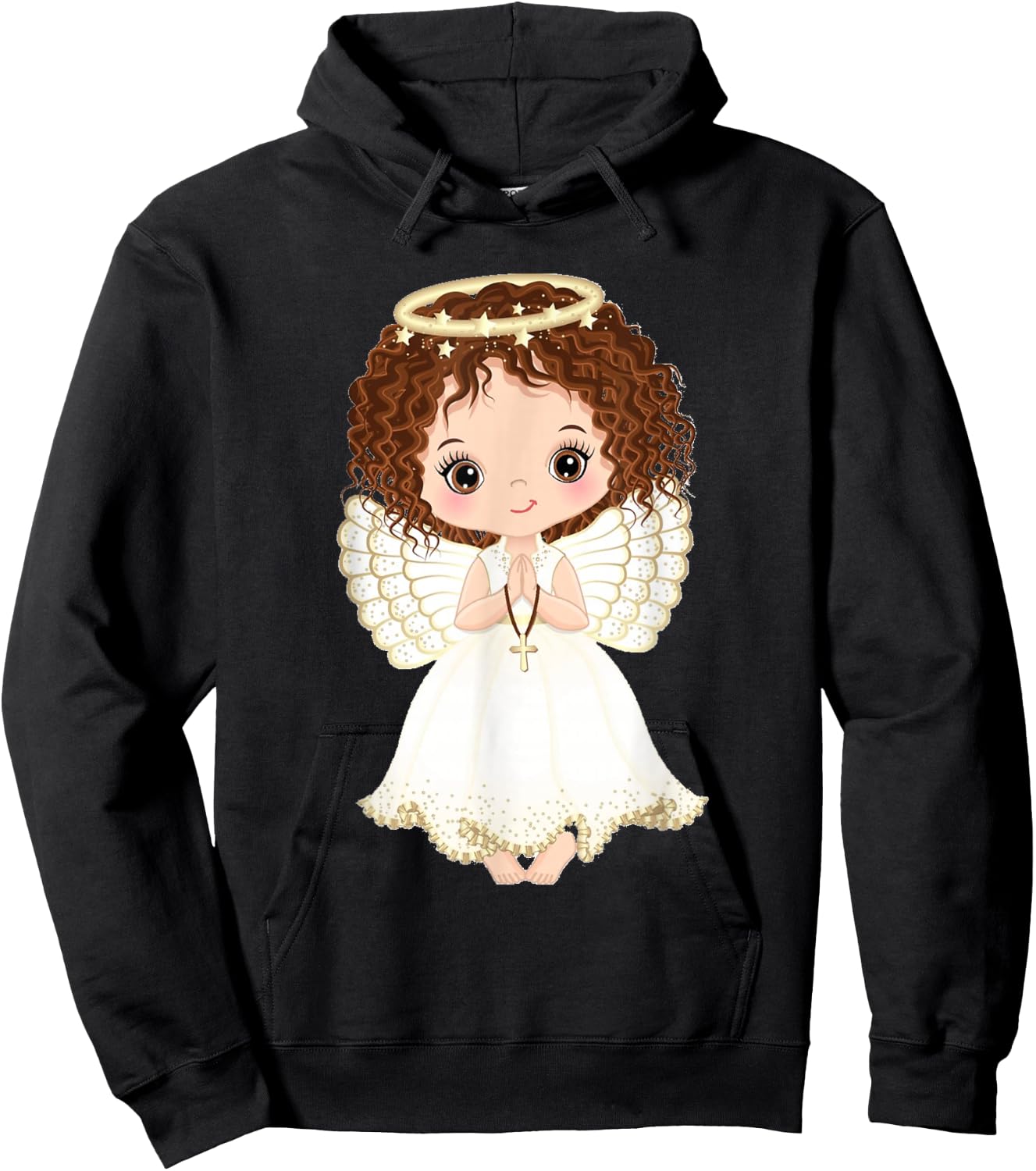 Cute Christmas Angel Red Hair Angel Xmas Church Hoodie - Hoodie | Black