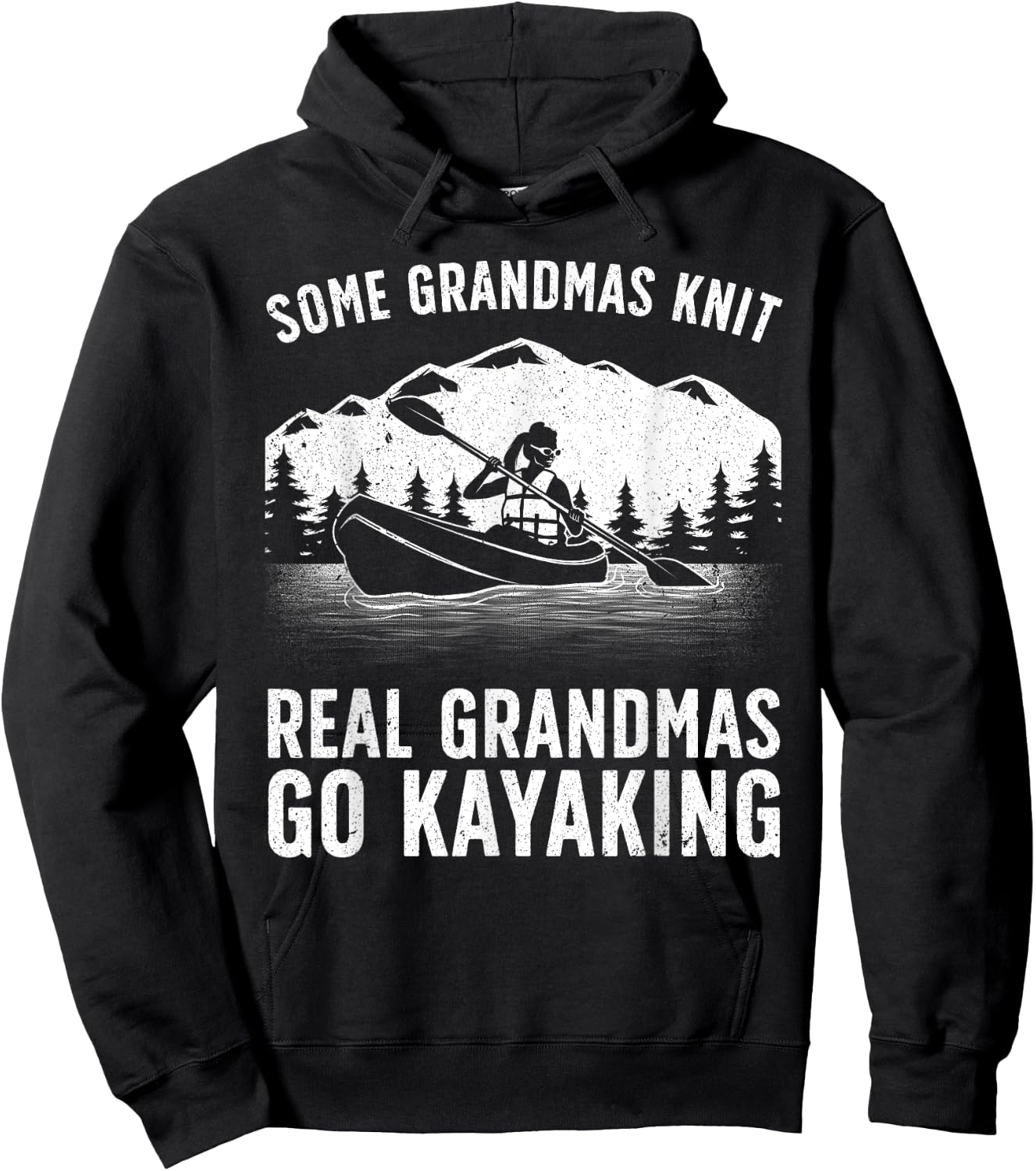 Cool Kayaking For Grandma Mom Kayaker Boating Kayak Boating Hoodie - Hoodie | Black