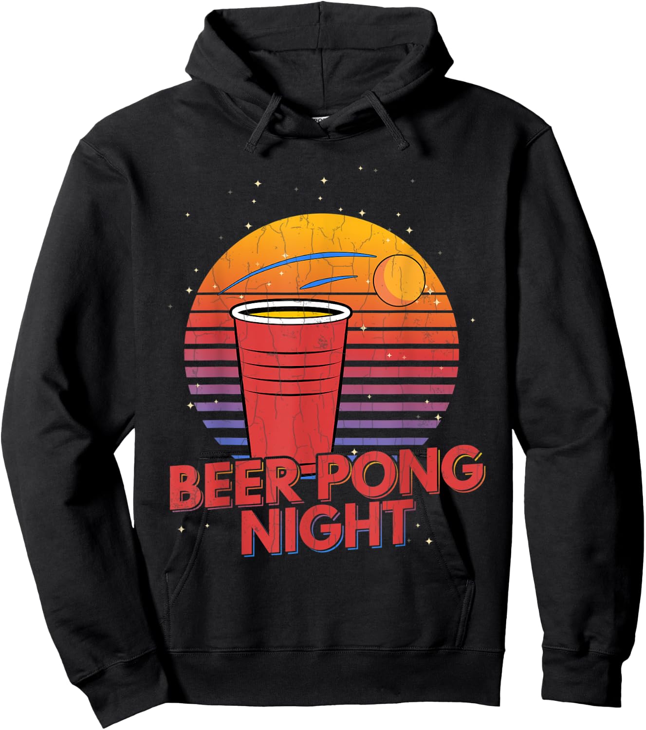 Beer Pong Night Funny Sports Lover Player Coach Graphic Hoodie - Hoodie | Black
