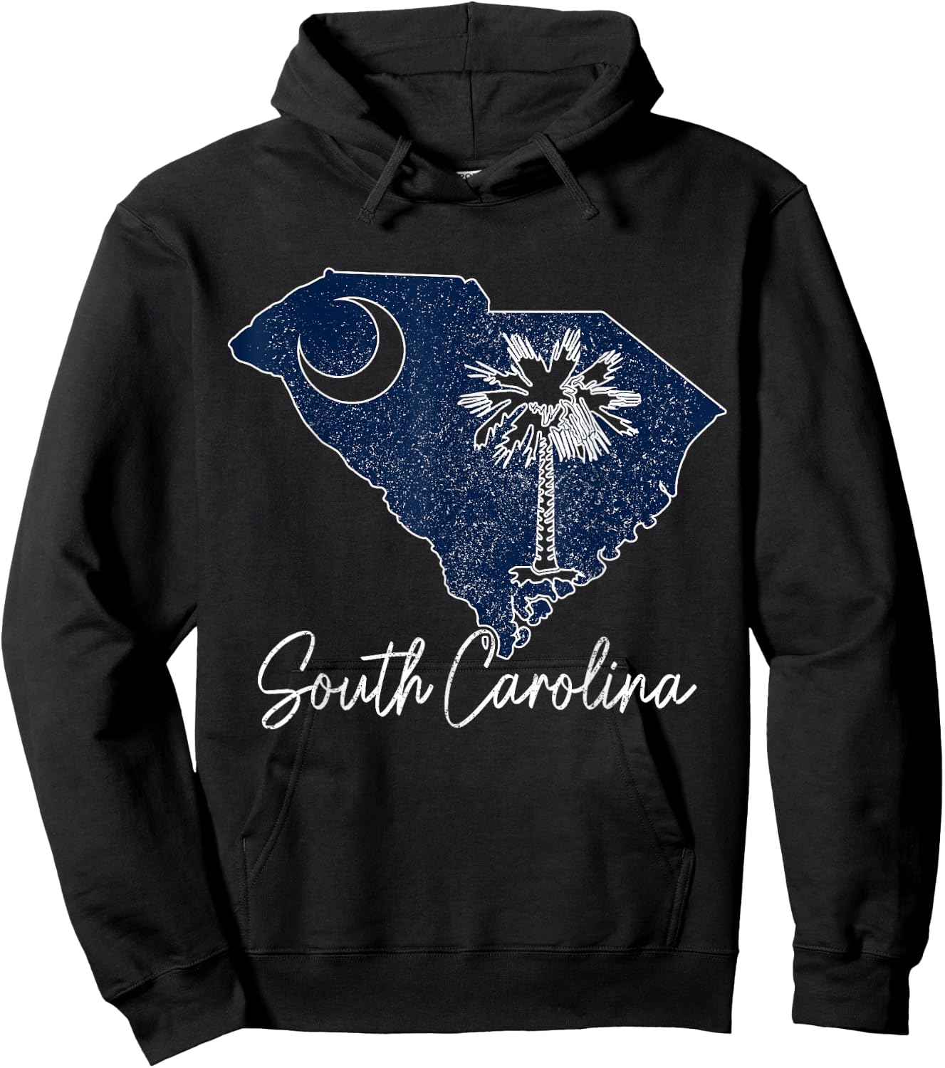 South Carolina Palmetto Moon USA America Pride Vintage Hoodie - Hoodie | Black