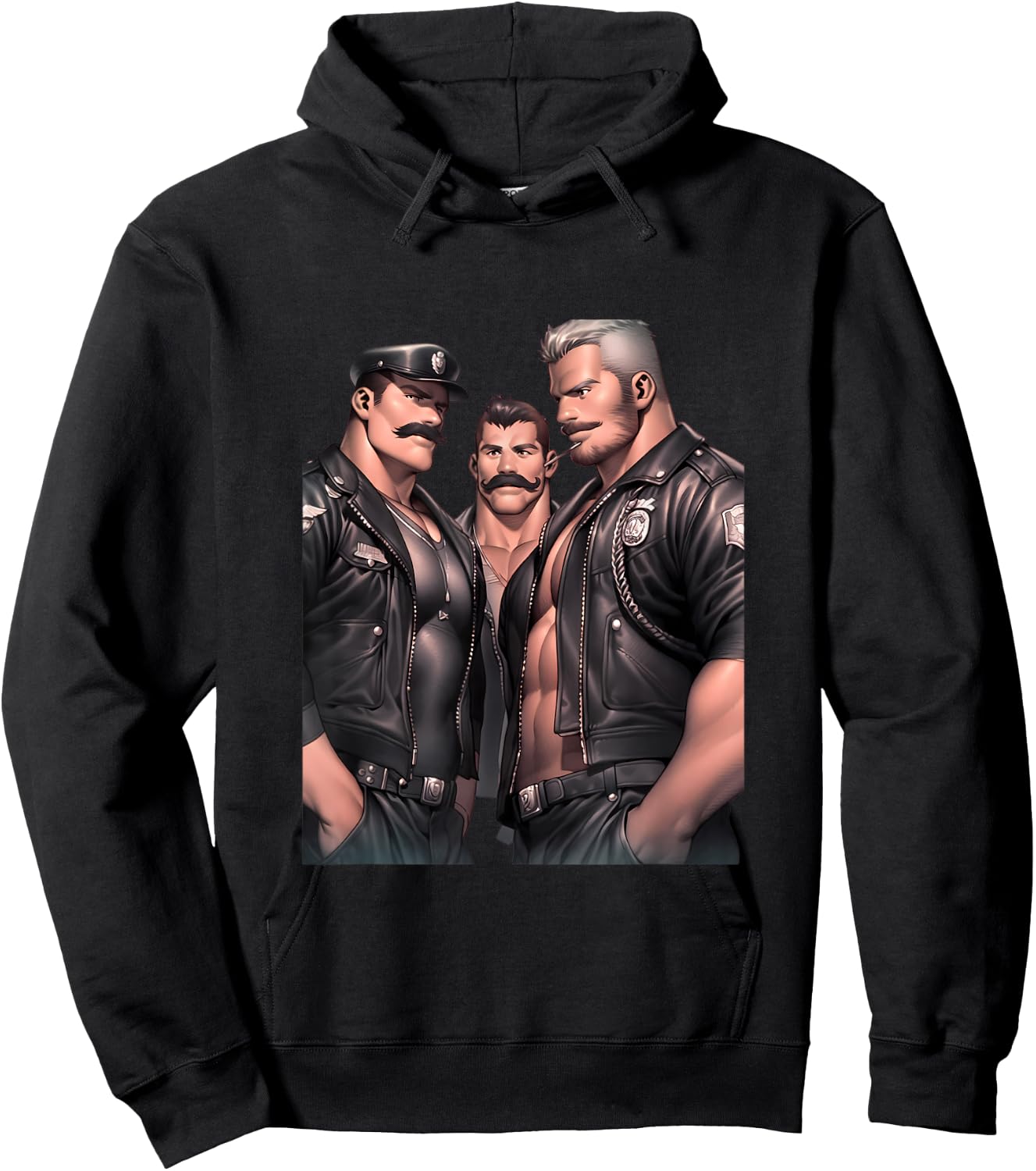 Gay Pride - Leather Gay Daddy Man Bear Kink Gay Bearded Hoodie - Hoodie | Black