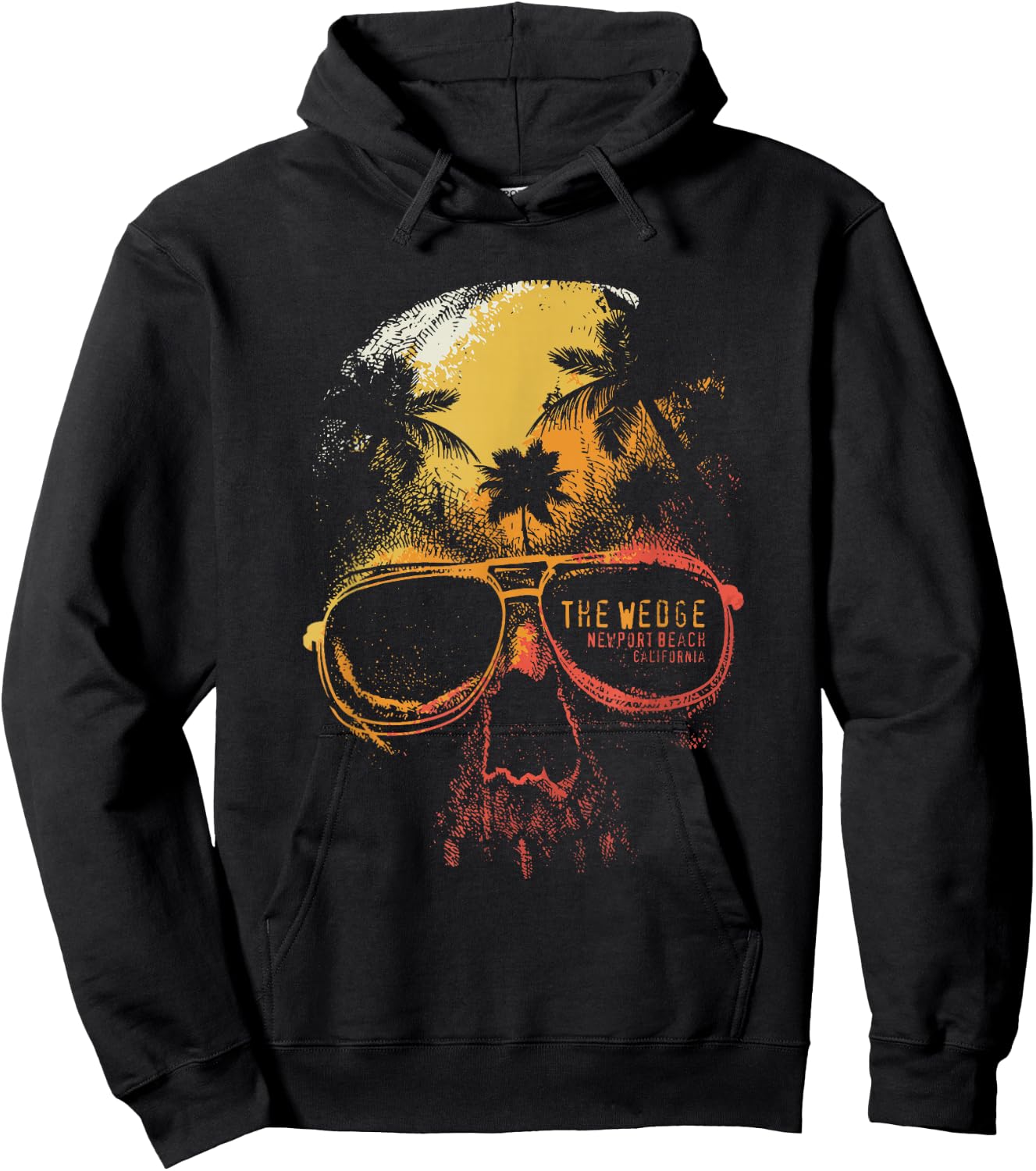 The Wedge Newport Beach Skull Summer California Surfing Hoodie - Hoodie | Black