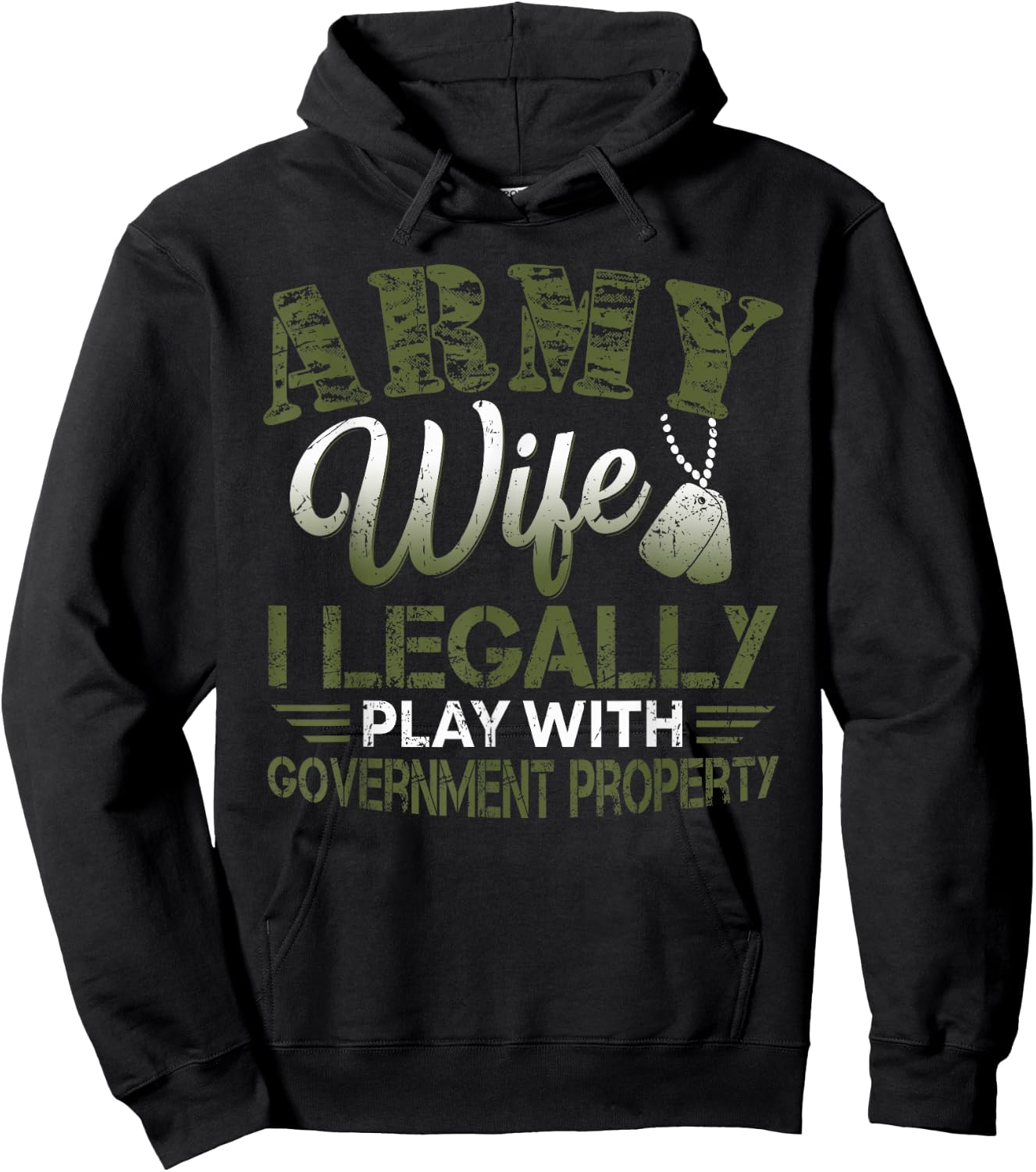 Army Veteran Wife Shirt Proud Army Wife Gift Hoodie - Hoodie | Black
