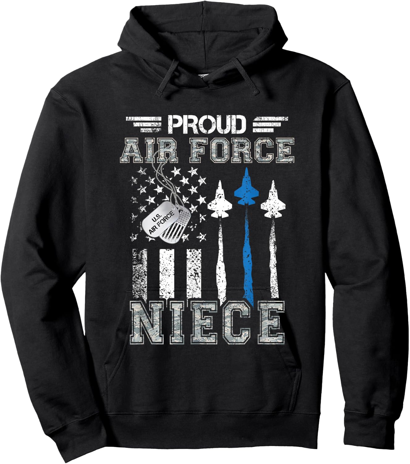 Proud Air Force Niece US Air Force Graduation Niece Gifts Hoodie - Hoodie | Black