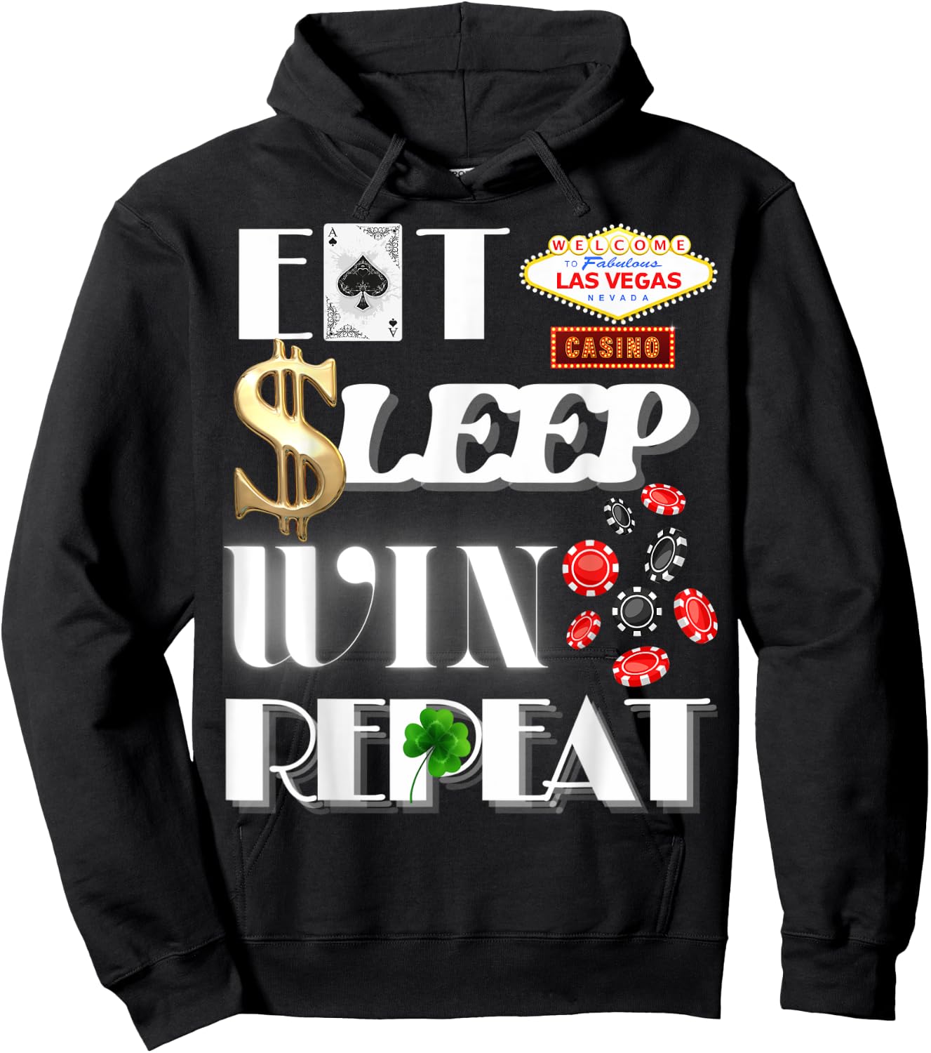 Funny Las Vegas Casino Trip Party Couple Family Matching Hoodie - Hoodie | Black