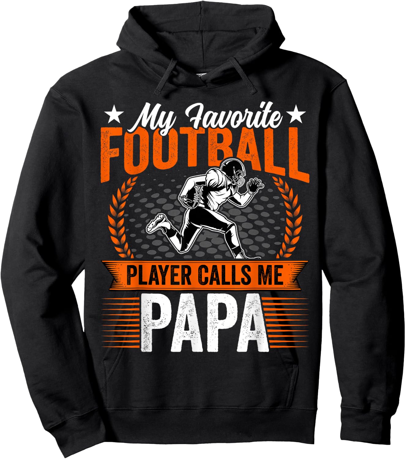 My Favorite Football Player Calls Me Papa Funny Fathers Day Hoodie - Hoodie | Black