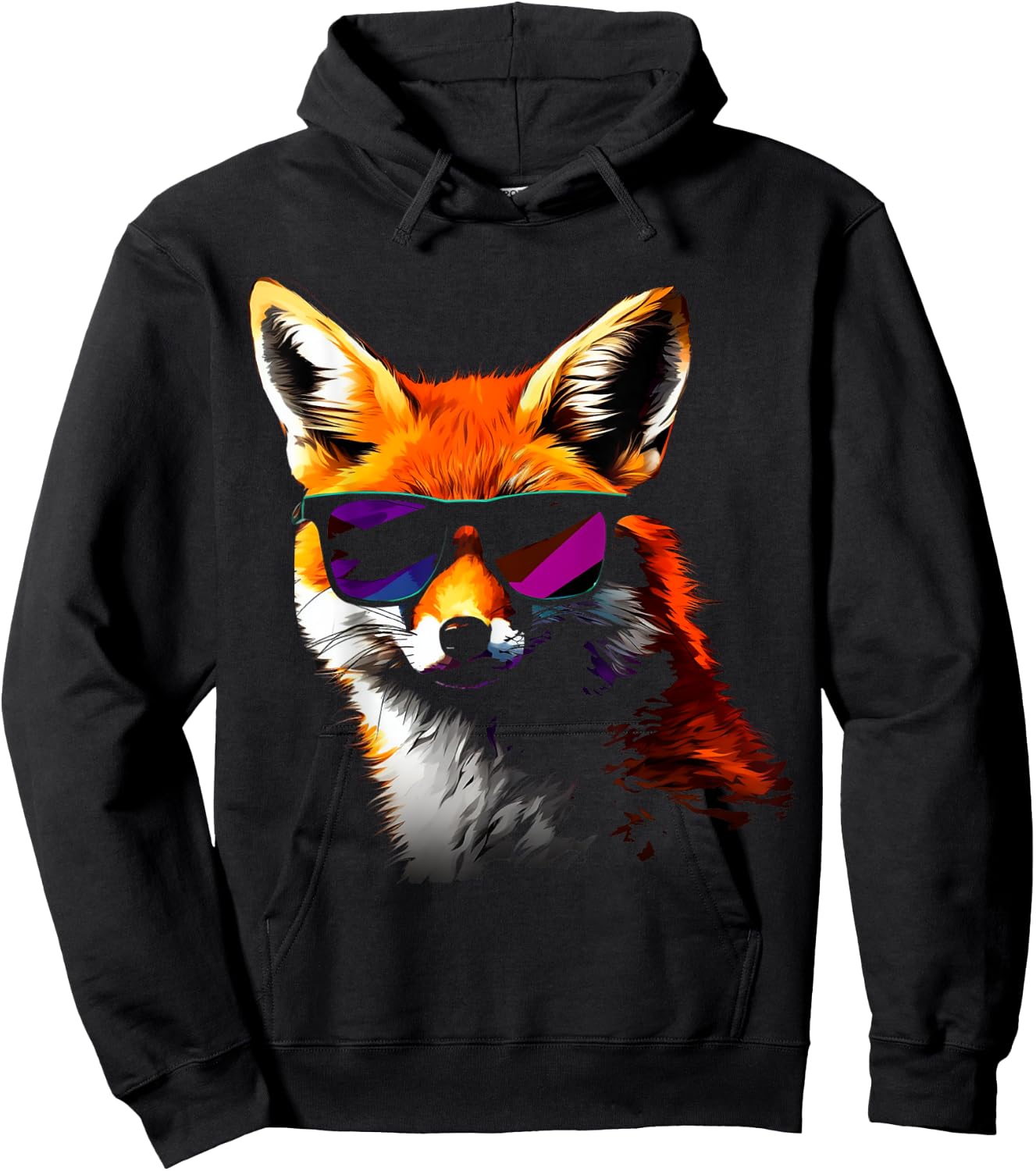 Fox Sunglasses - Art Animal Fox Hoodie - Hoodie | Black