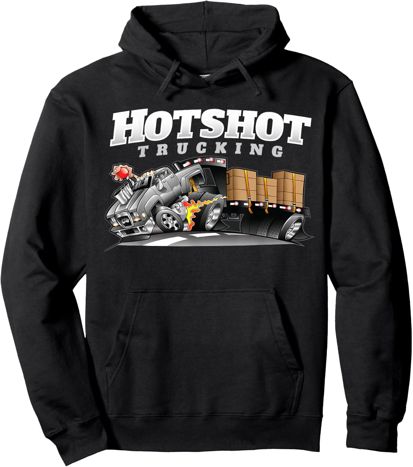 Hotshot Trucking Dually Truck And Trailer Dual Wheel Hauling Hoodie - Hoodie | Black