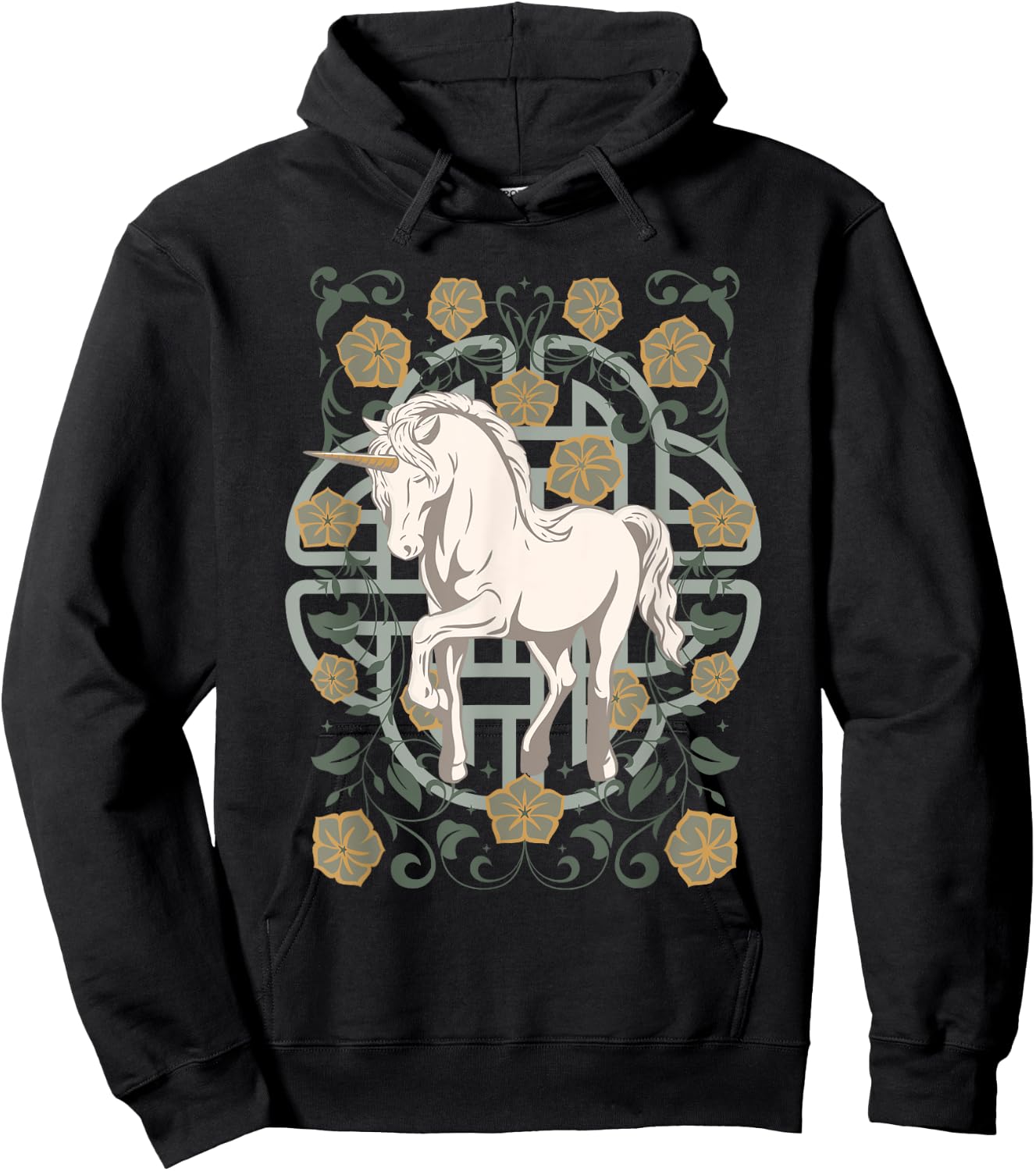 Celtic Unicorn Design Hoodie - Hoodie | Black