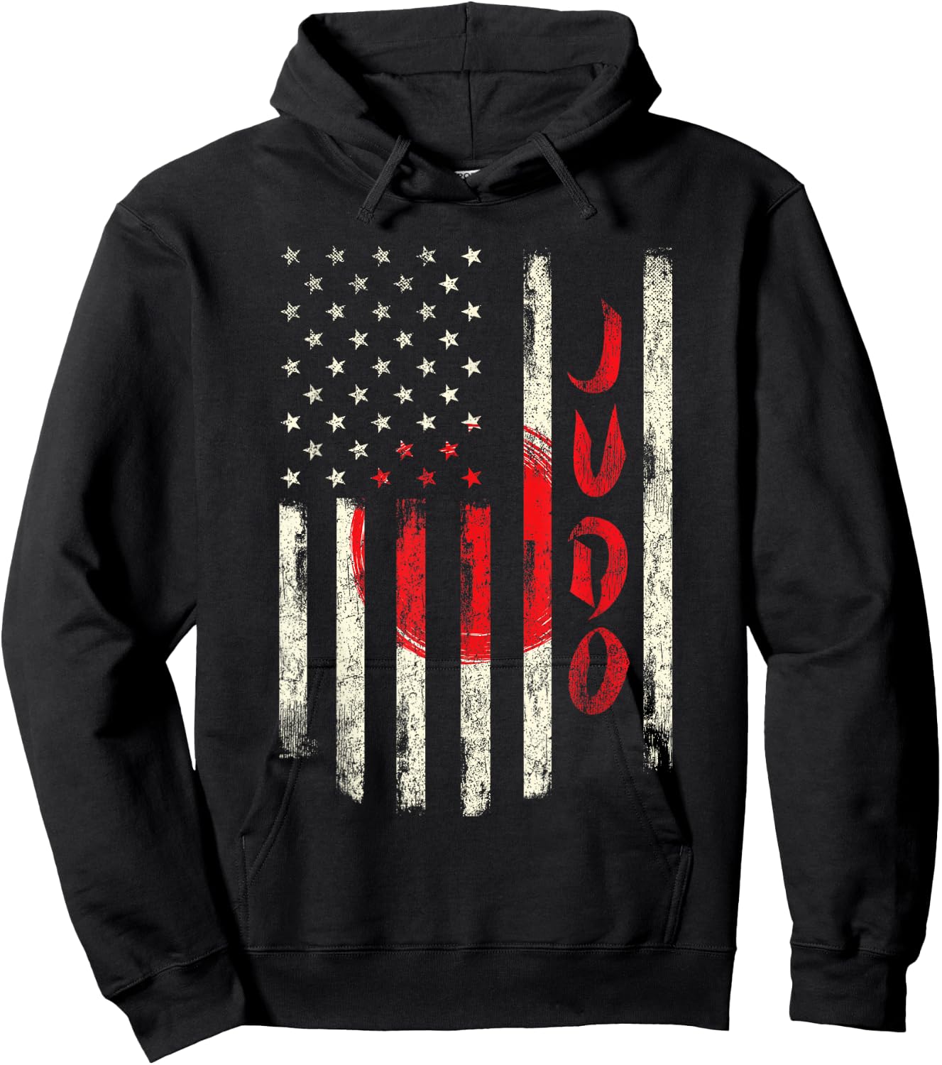 Judo - USA American Japan Flag Judoka Japanese Martial Arts Hoodie - Hoodie | Black