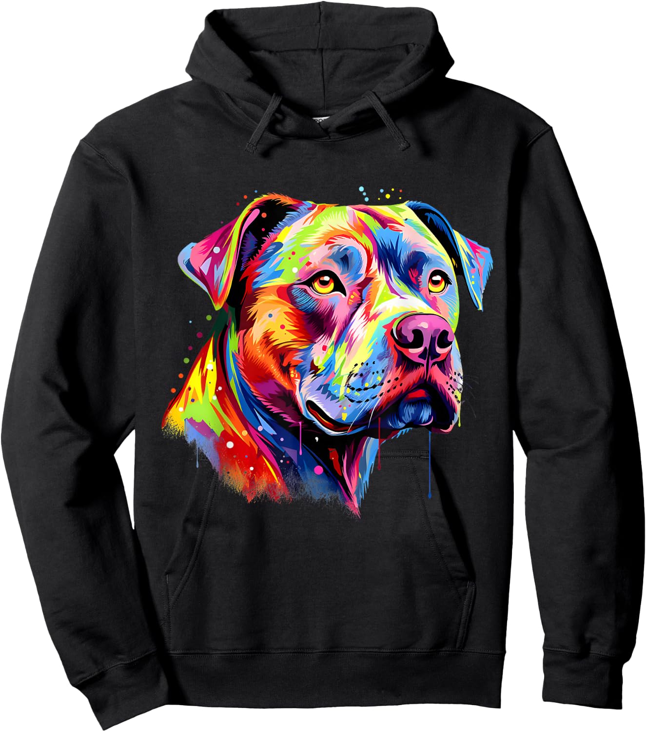 Pit Bull Mom Dog Lover Colorful Artistic Pitbull Owner Women Hoodie - Hoodie | Black
