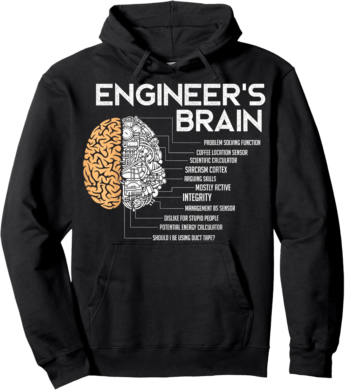 Engineer - Engineers Brain - Funny Engineering Hoodie - Hoodie | Black
