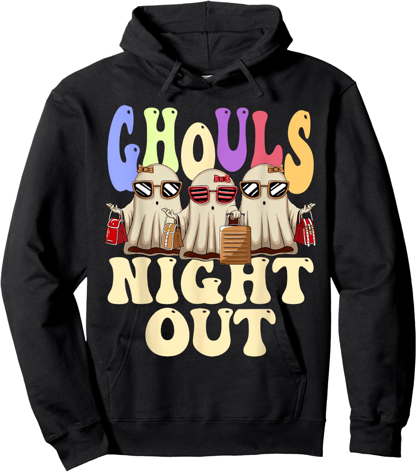 Ghouls Night Out Halloween Party Ghost Hoodie - Hoodie | Black