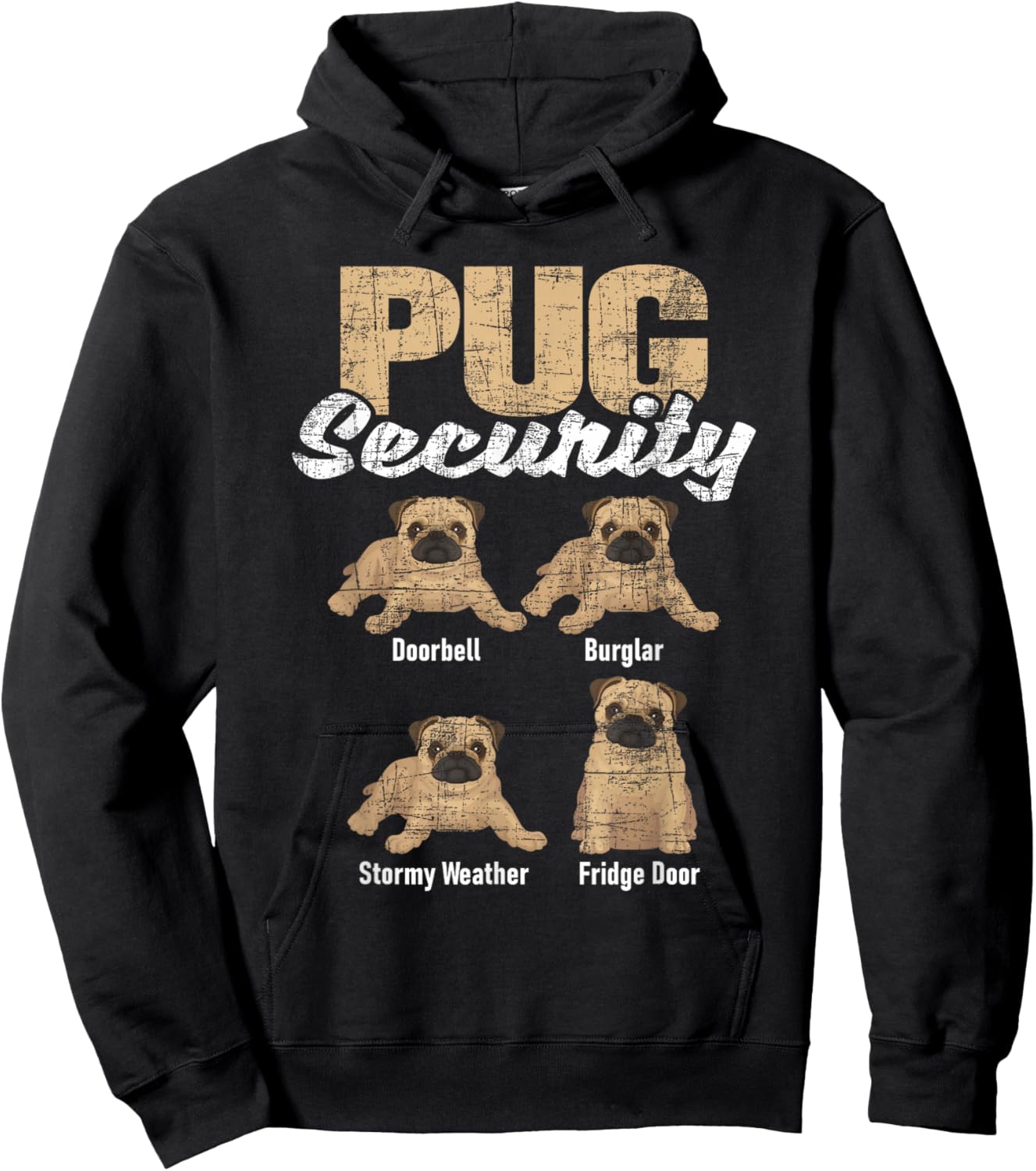 Pug Security - Puppy Owner Dog Breeder Pet Trainer Pup Lover Hoodie - Hoodie | Black