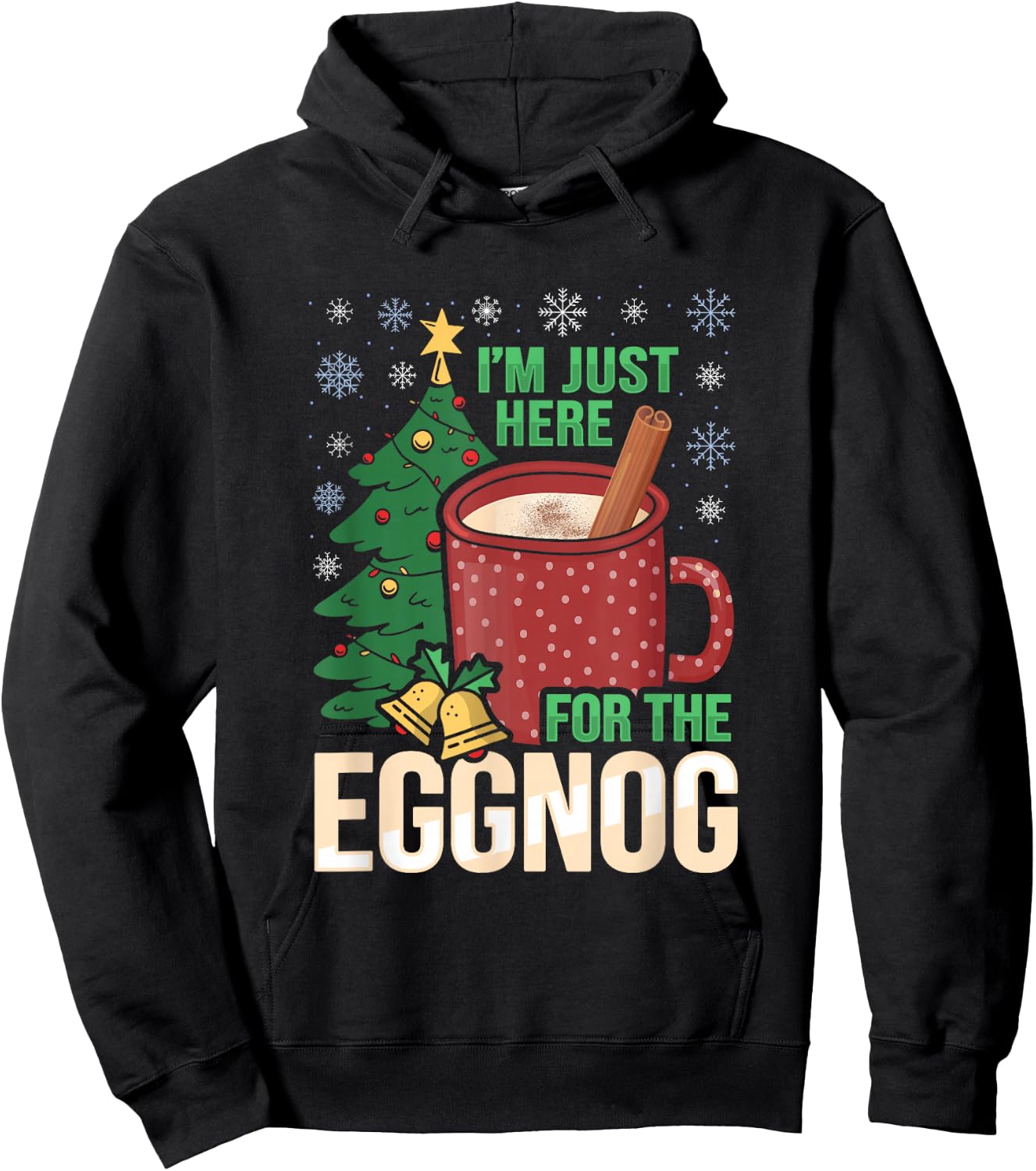 Funny Christmas Party Design for an Eggnog Lover Hoodie - Hoodie | Black