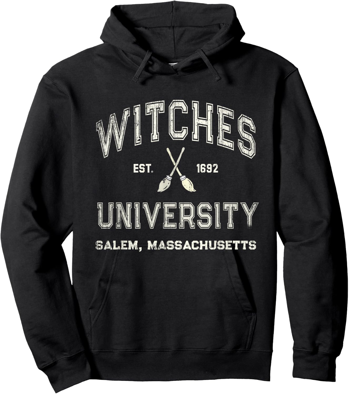 Funny WITCHES UNIVERSITY Salem Witchy School Wiccan College Hoodie - Hoodie | Black