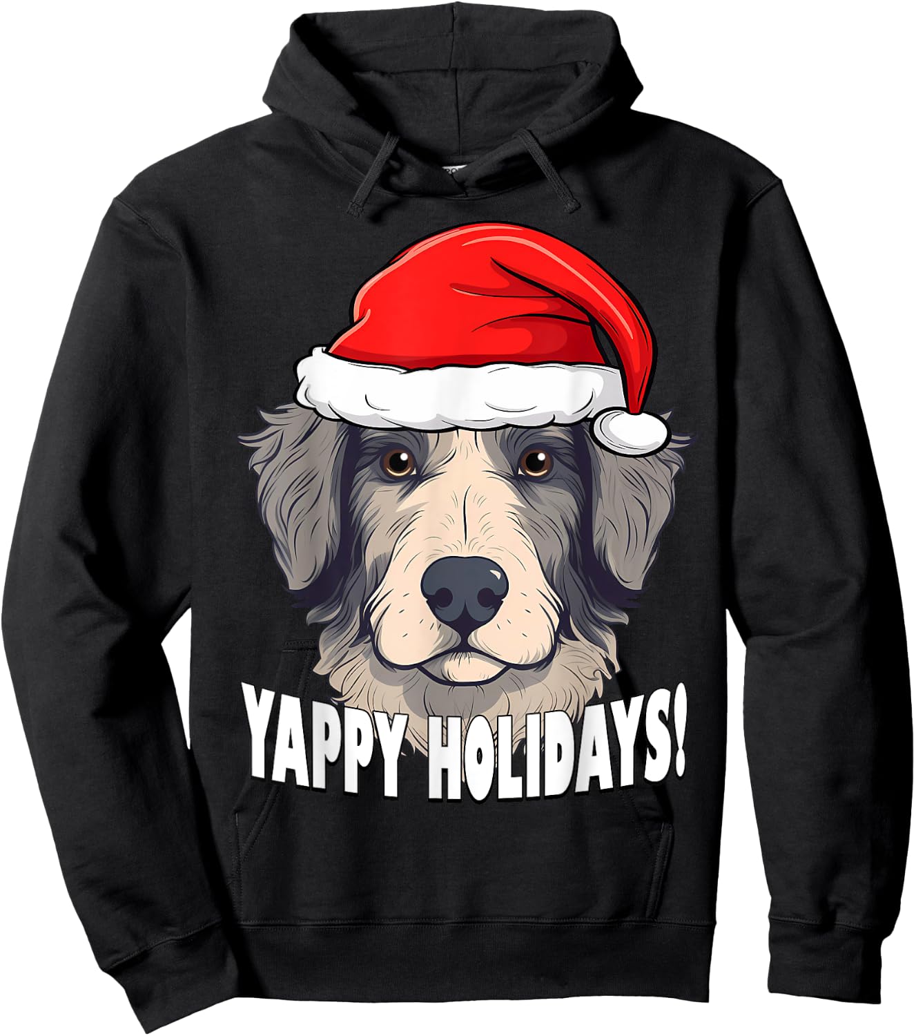 Christmas Aussiedoodle Yappy Holidays Funny Puppy Dog Hoodie - Hoodie | Black