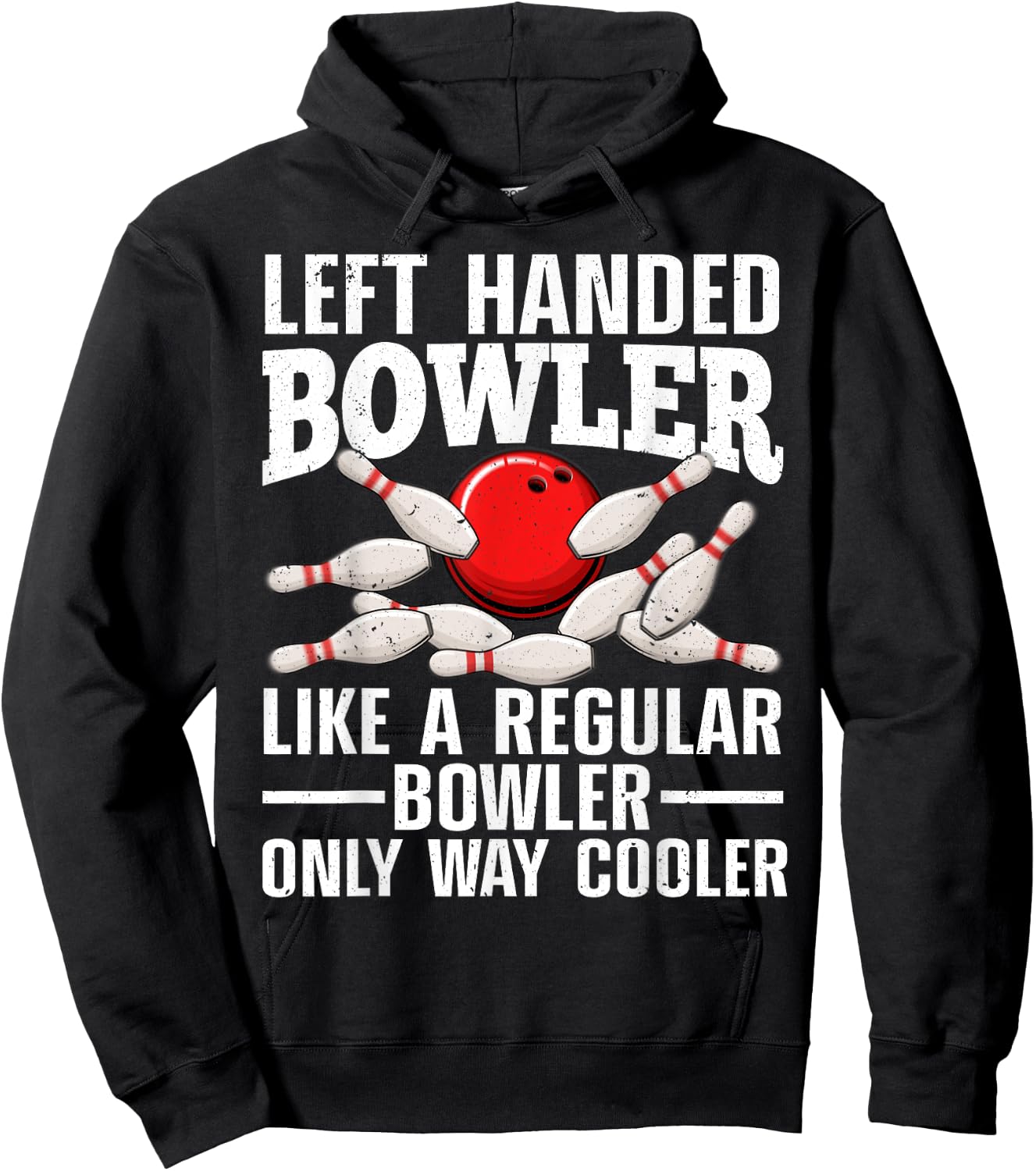 Funny Left Handed Bowler Design Women Bowling Lovers Hoodie - Hoodie | Black