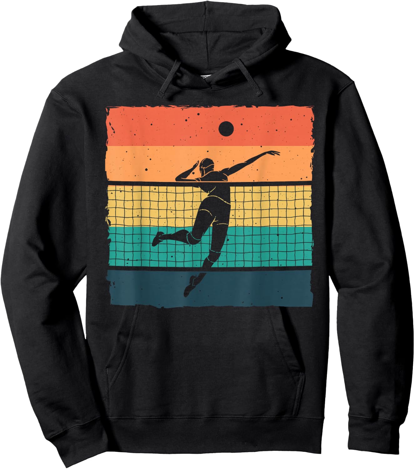 Vintage Volleyball Design Women Volleyball Player Hoodie - Hoodie | Black
