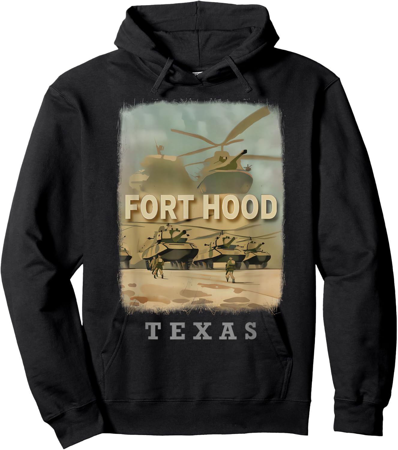 Fort Hood Texas TX Military Might SD755 Hoodie - Hoodie | Black