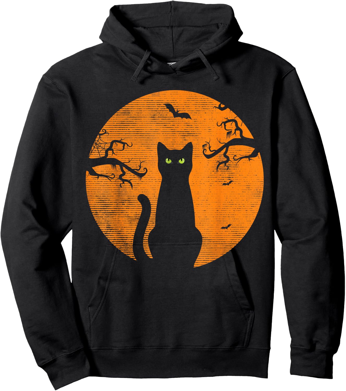 Vintage Scary Christmas Cat Costume Retro Cat Moon Black Cat Hoodie - Hoodie | Black