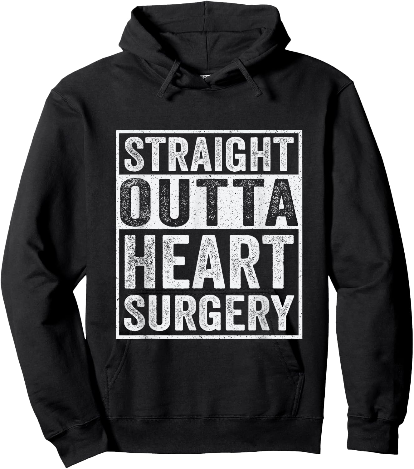 Straight Outta Heart Surgery - Open Heart Surgery Recovery Hoodie - Hoodie | Black