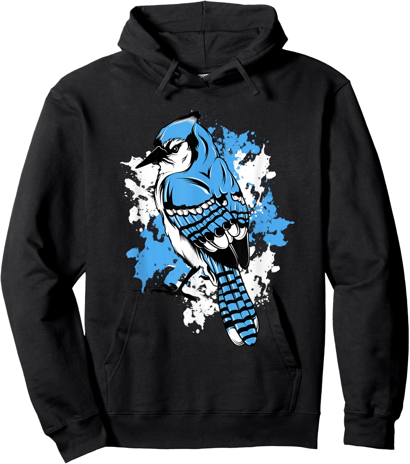 Threadrock Blue Jay Bird Lover Hoodie - Hoodie | Black