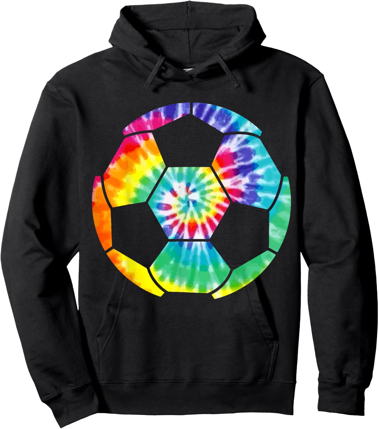Soccer Player Soccer Ball Tie Dye Men Boys Girls Vintage Hoodie - Hoodie | Black
