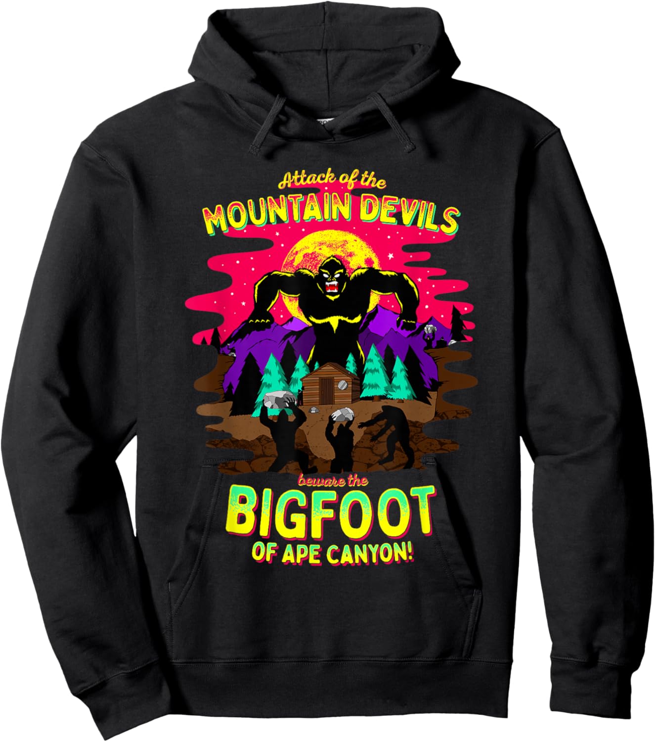 Bigfoot Battle of Ape Canyon Mt St Helens 1924 Retro Cryptid Hoodie - Hoodie | Black