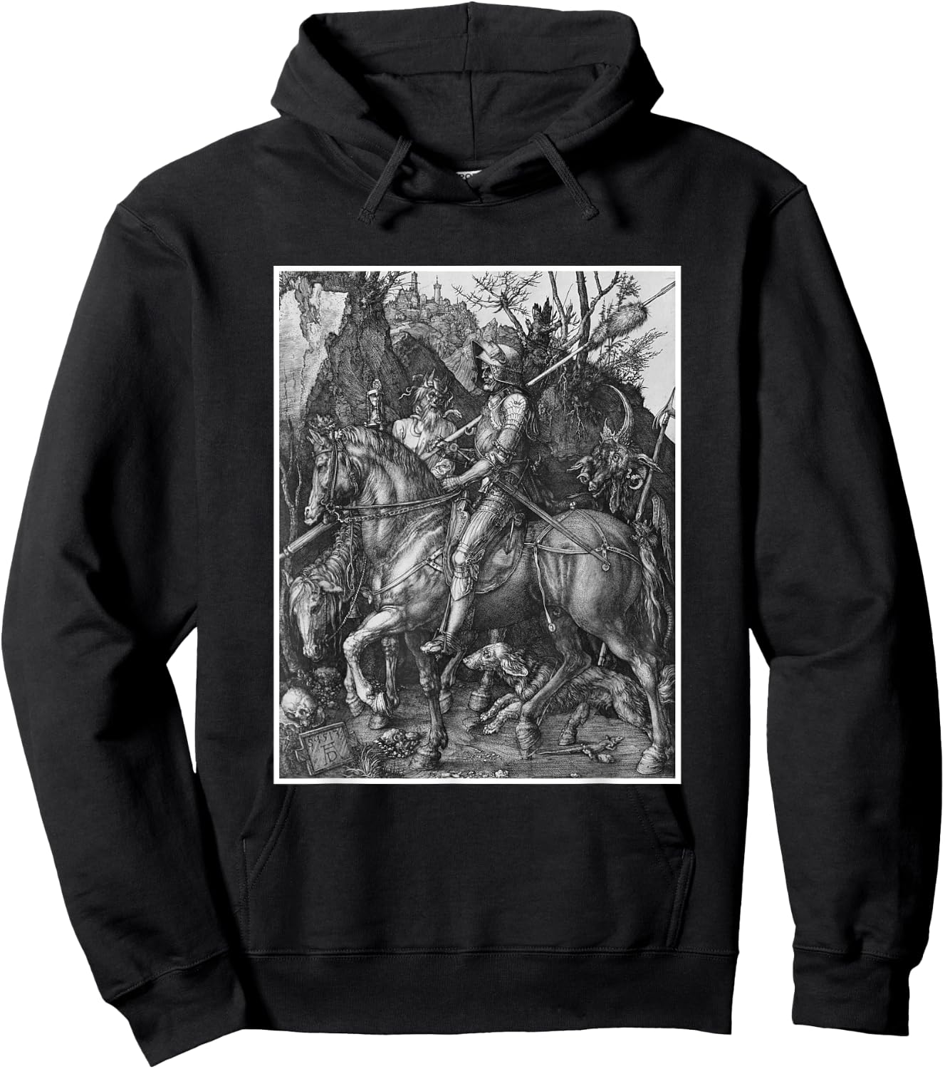 Medieval Knight Death & The Devil Art History Albrecht Durer Hoodie - Hoodie | Black