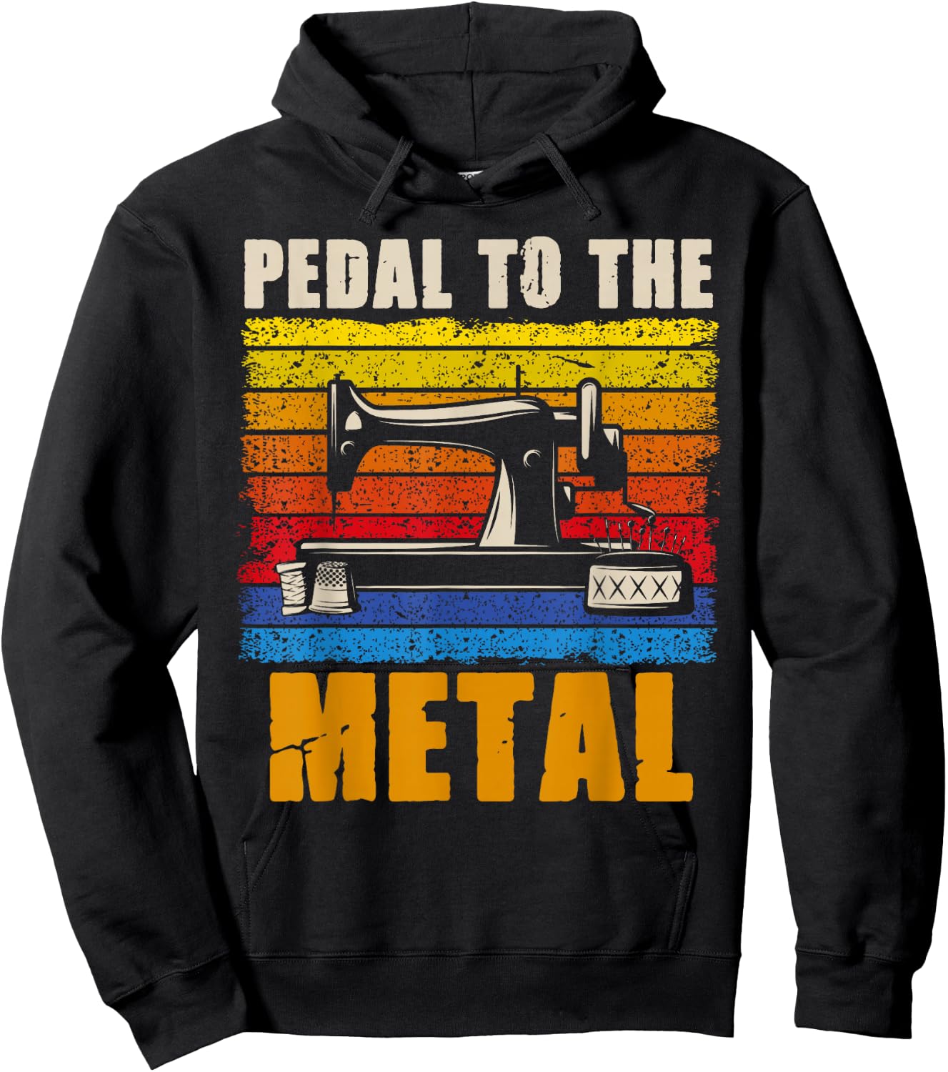 Pedal To The Metal Sewing Machine Quilting Women Vintage Hoodie - Hoodie | Black