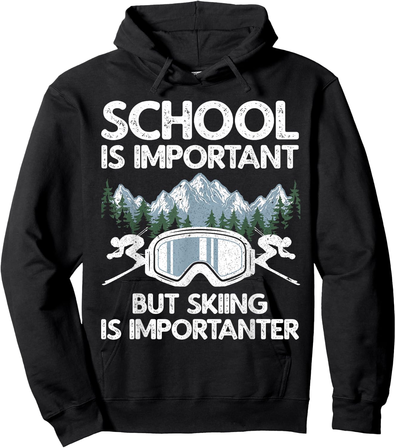 Funny Skiing Design Women Skier Ski Skiing Lovers Hoodie - Hoodie | Black