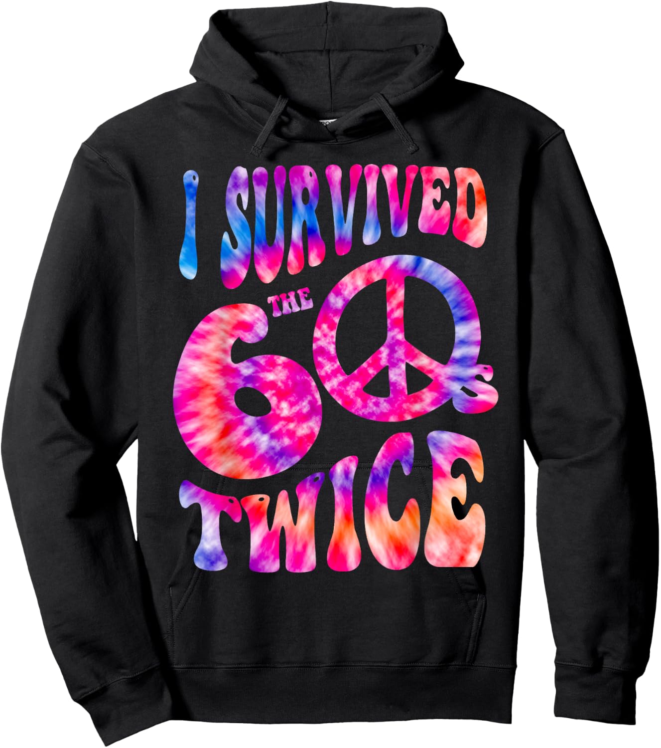 Retro I SURVIVED My SIXTIES TWICE 70th Birthday 60s Vibes 60 Hoodie - Hoodie | Black