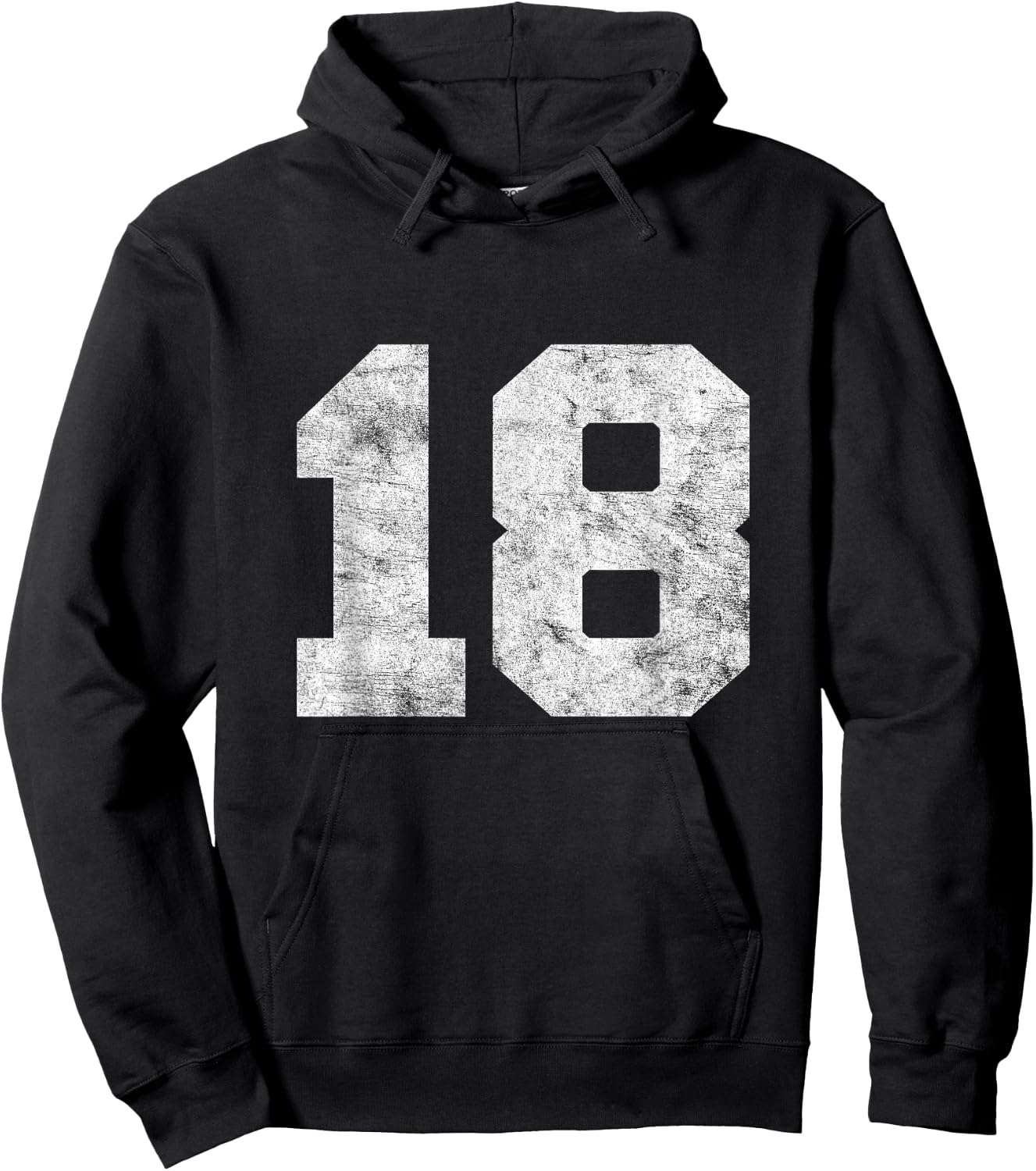 Vintage Lucky Number 18 Birthday Sports Player Team Athlete Hoodie - Hoodie | Black