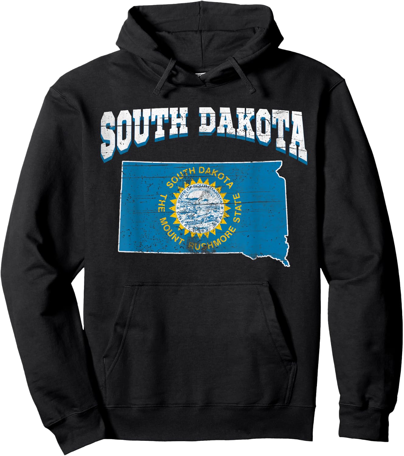 US Citizen Proud America State Flag Land Map South Dakota Hoodie - Hoodie | Black