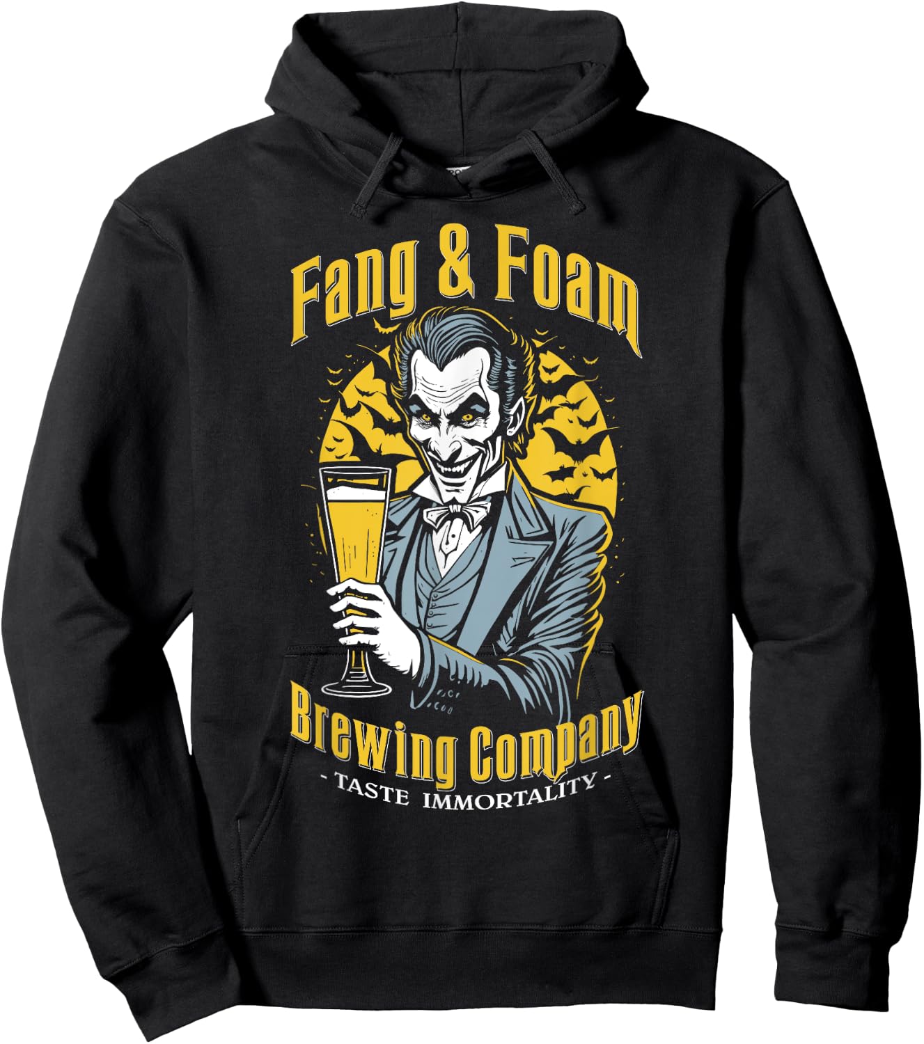 Halloween Beer Funny Gothic Count Dracula Vampire Brewing Hoodie - Hoodie | Black