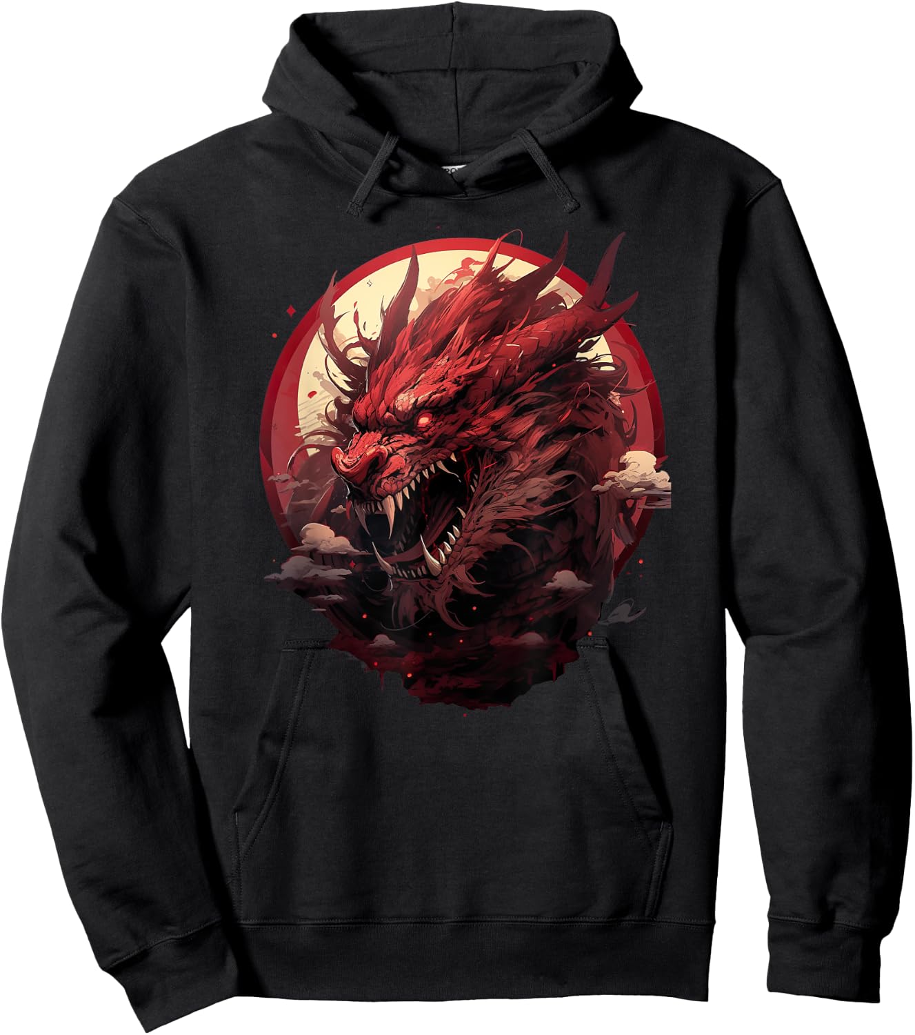 Japanese Aesthetic Dragon japanese art Japan Tattoo Hoodie - Hoodie | Black