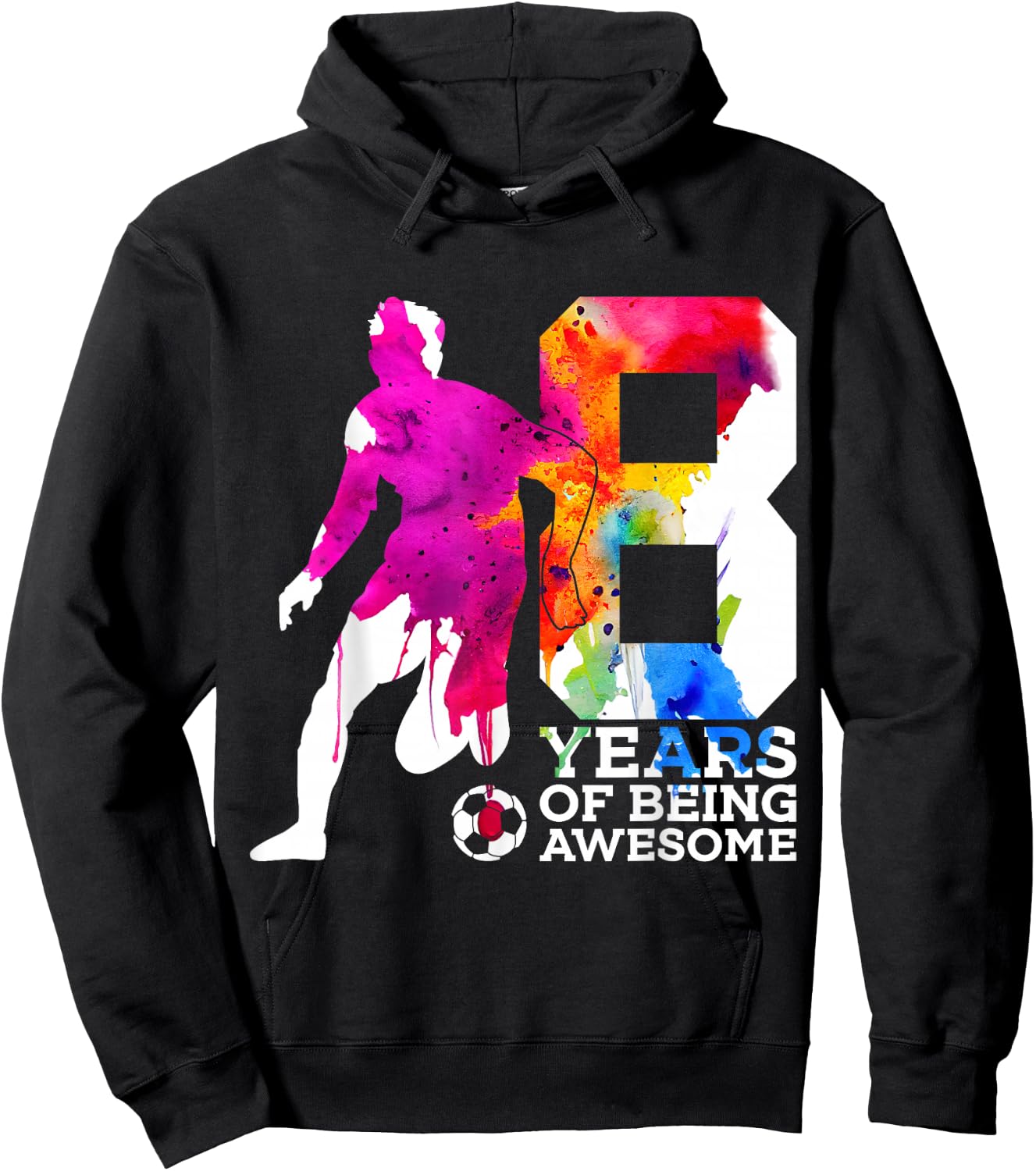 8 Years of Being Awesome Soccer 8th Birthday Hoodie - Hoodie | Black