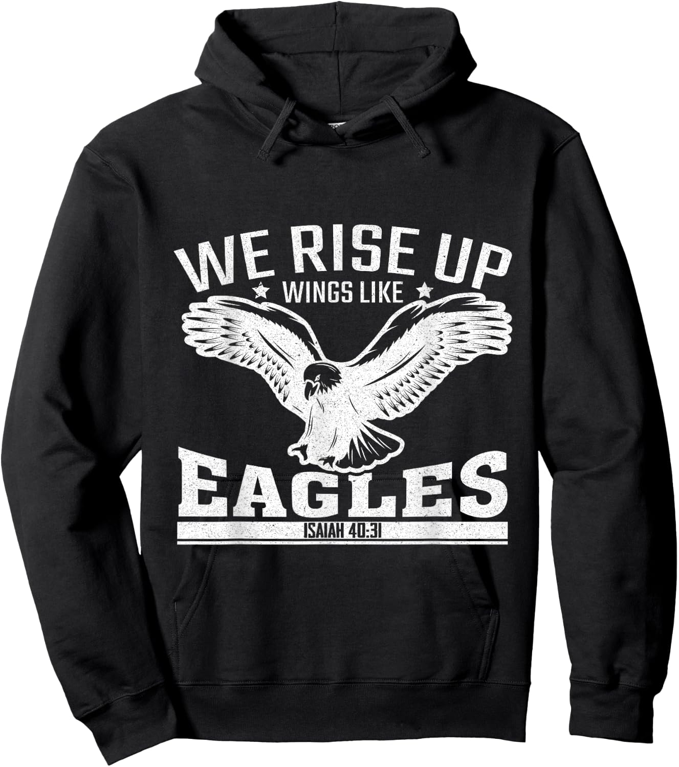 We Rise Up Wings Like Eagles Hoodie - Hoodie | Black