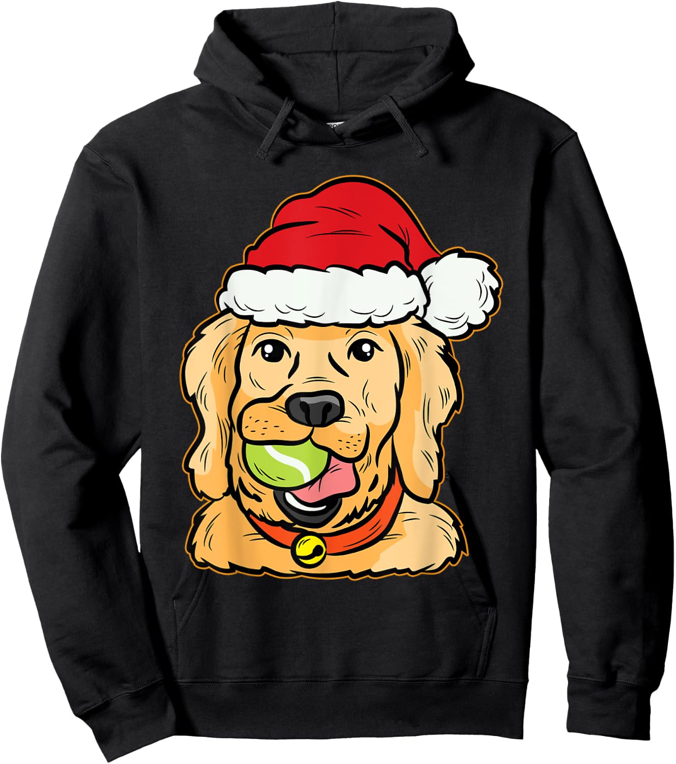 Golden Retriever Tennis Ball Christmas Pajama Dog Puppy Xmas Women Kids Hoodie - Hoodie | Black