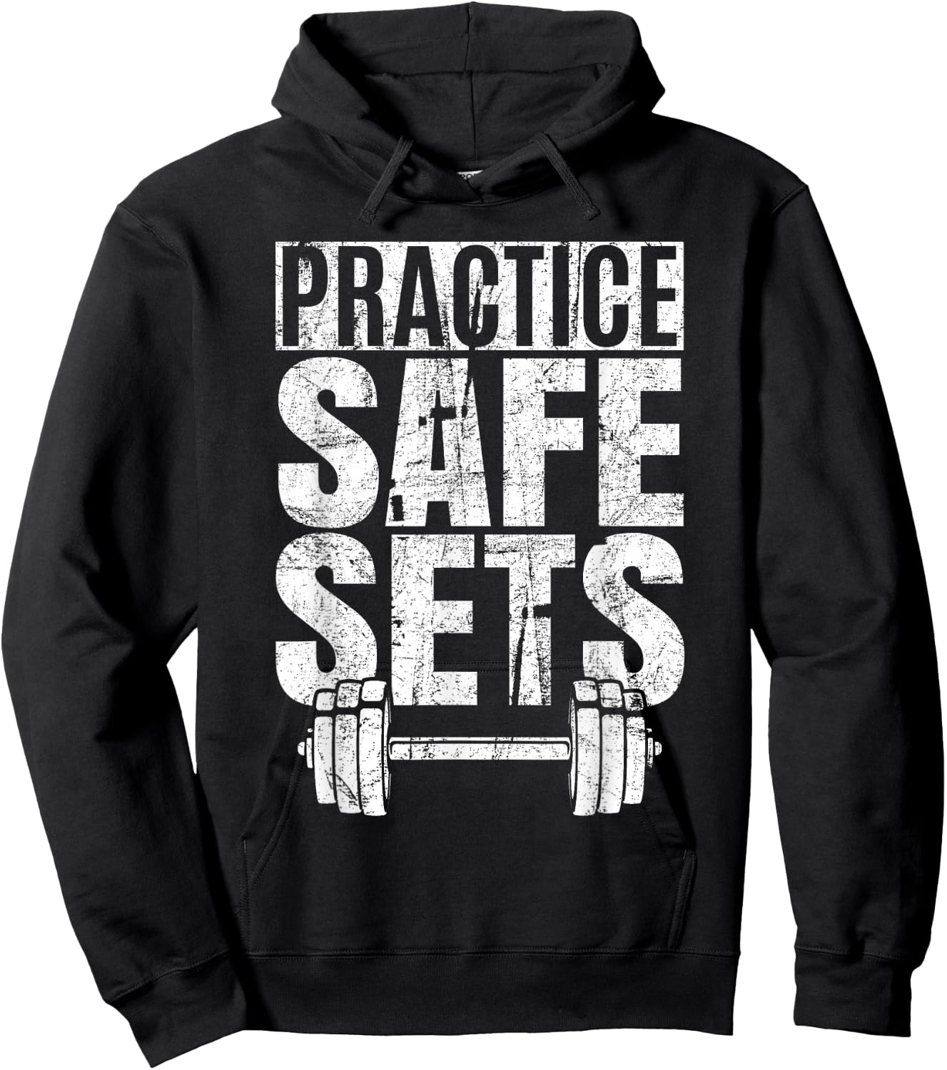 Funny Practice Safe Sets - Weight Lifting Hoodie - Hoodie | Black