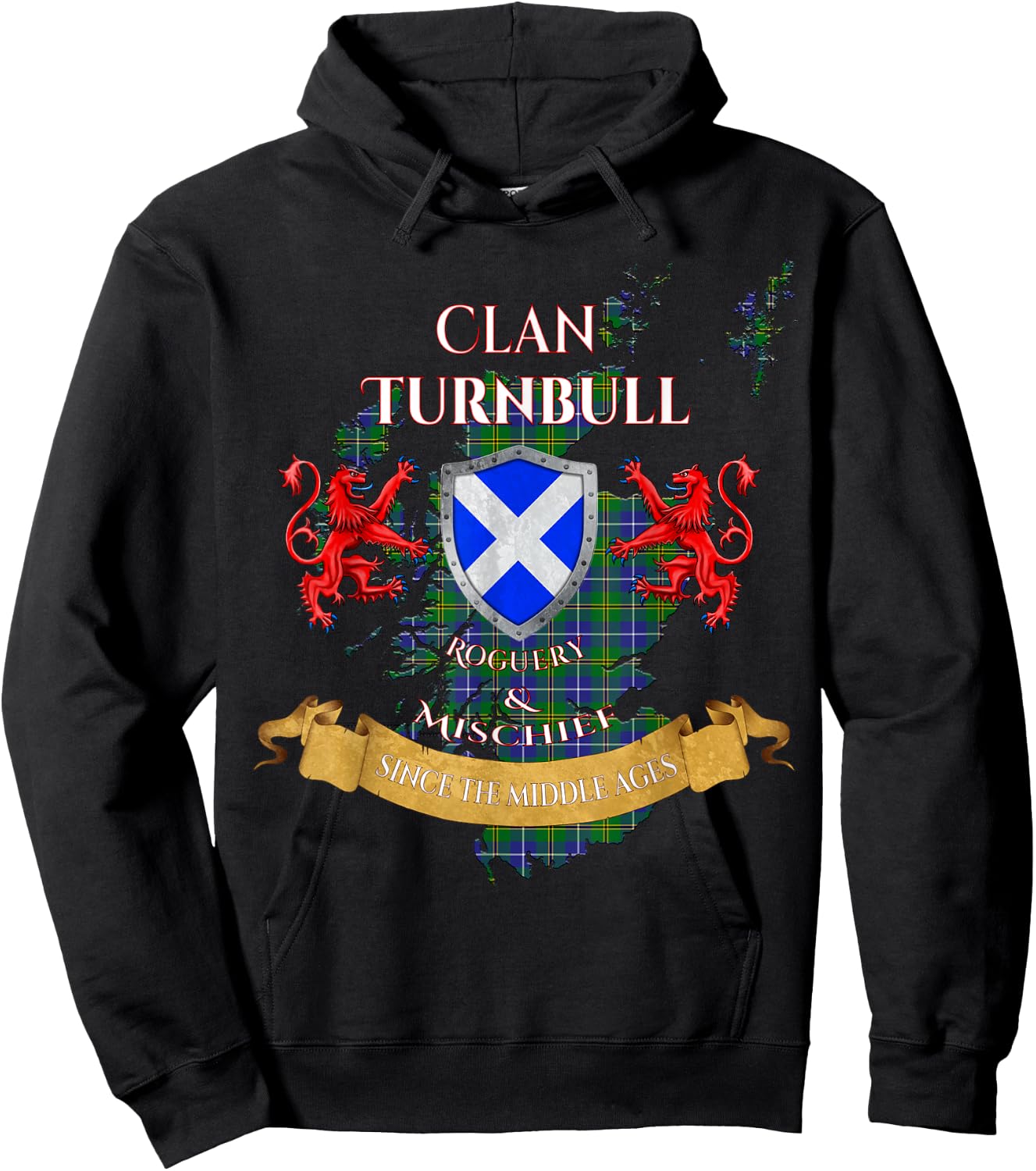 Turnbull Hunting Scottish Family Clan Middle Ages Mischief Hoodie - Hoodie | Black