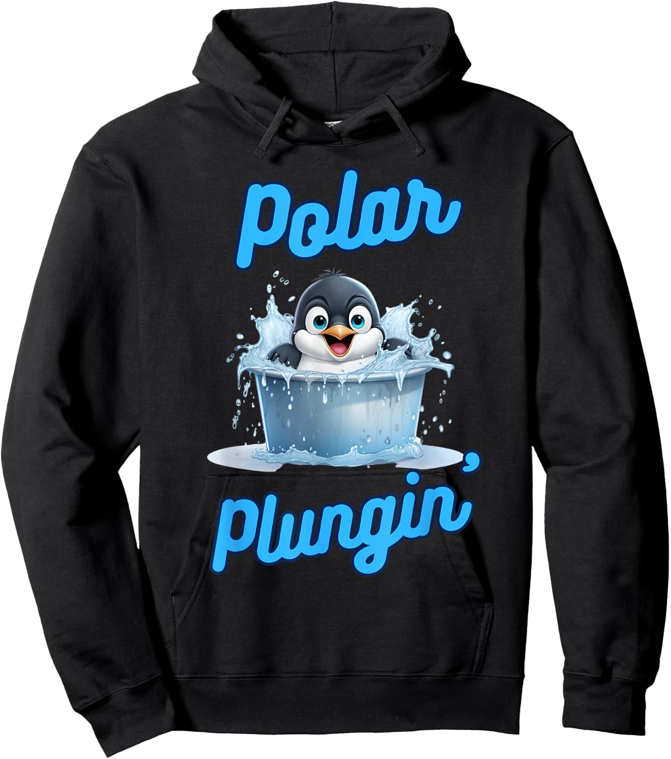 Polar Plungin Penguin Ice Bath Addict Cold Plunge Hoodie - Hoodie | Black