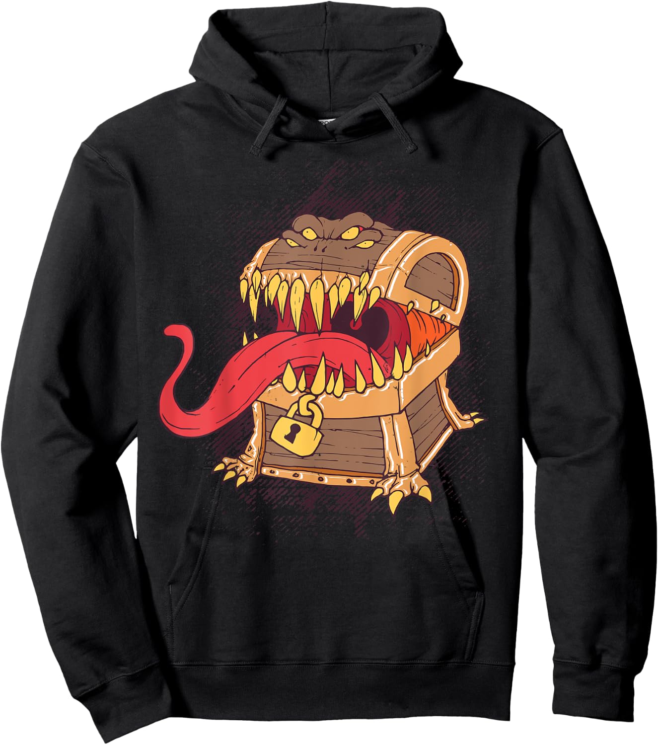 Mimic Dice Chest Treasure Tabletop Game RPG Gaming Gamer Hoodie - Hoodie | Black