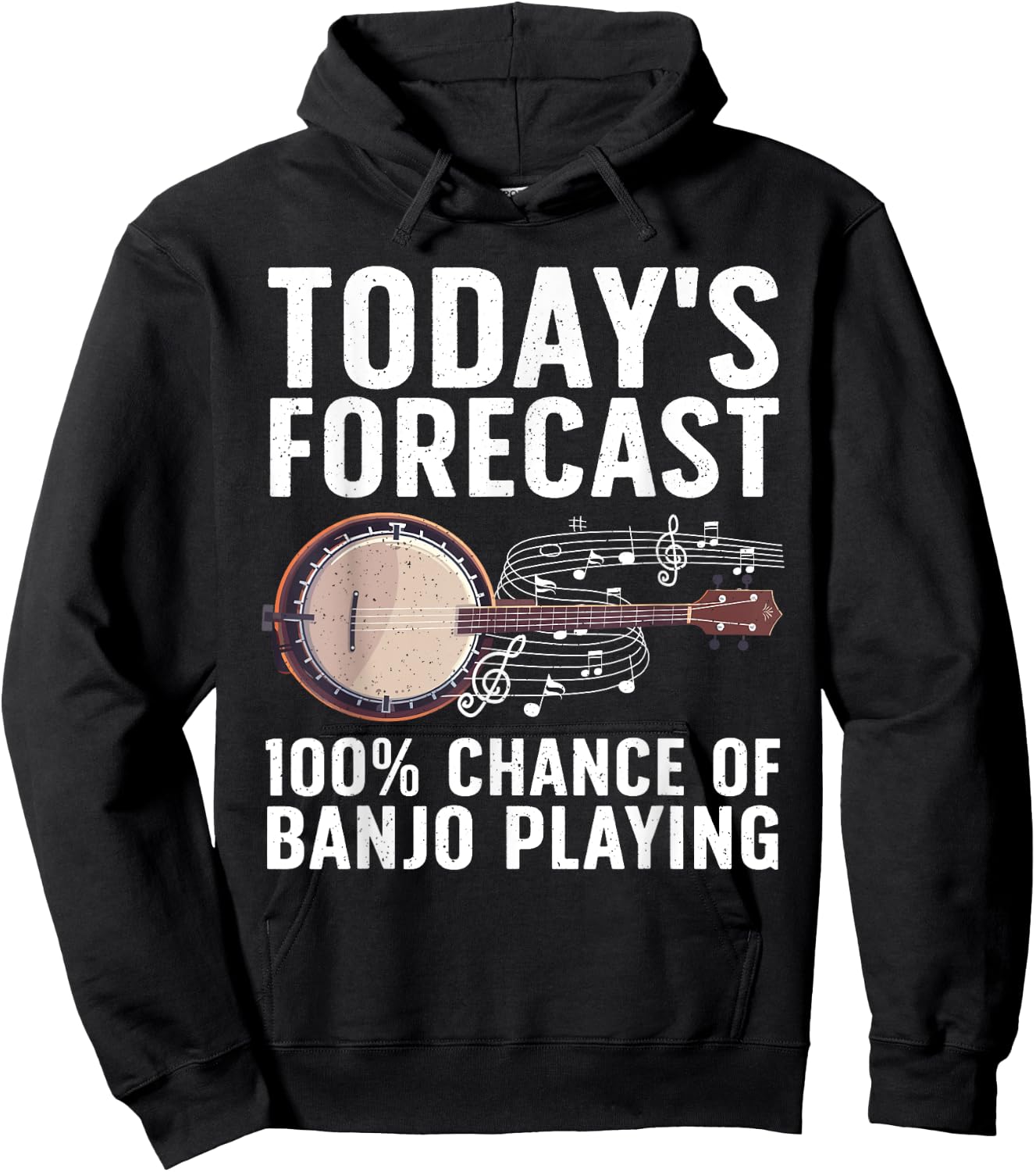 Funny Banjo Art Women Bluegrass Instrument Player Hoodie - Hoodie | Black