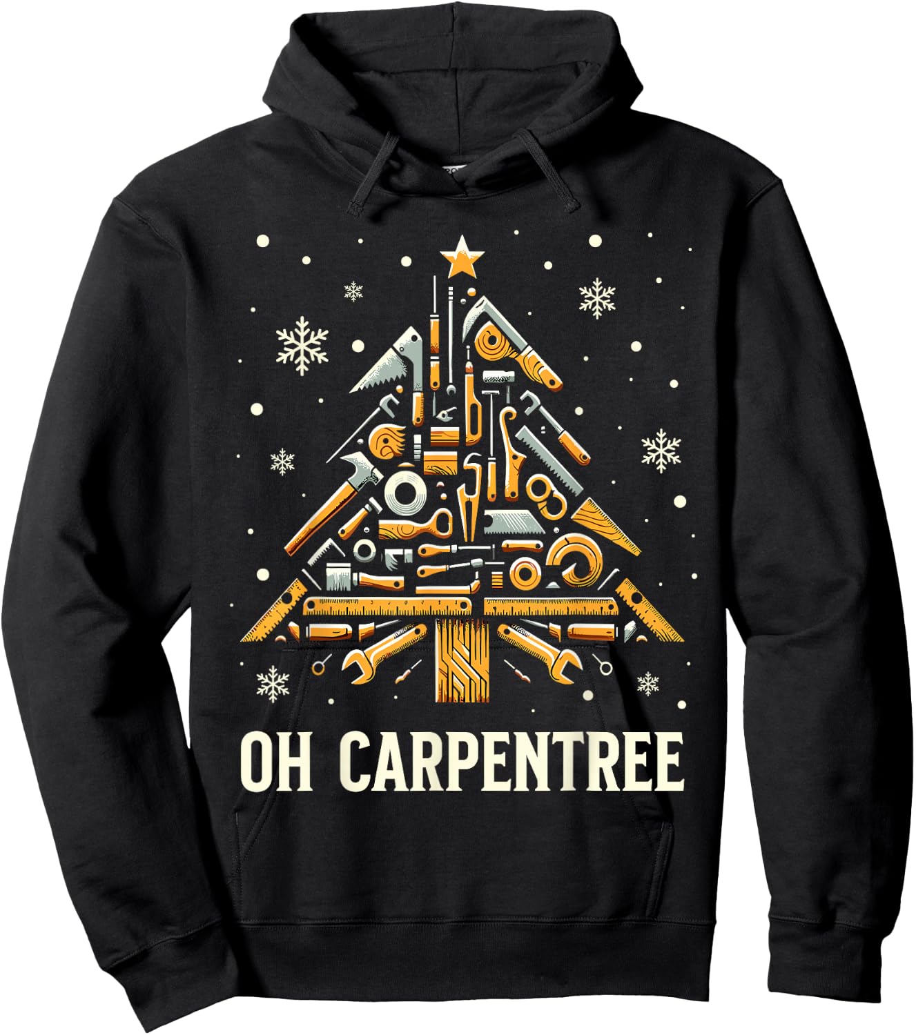 Christmas Carpentry Woodworker Woodworking Christmas Hoodie - Hoodie | Black