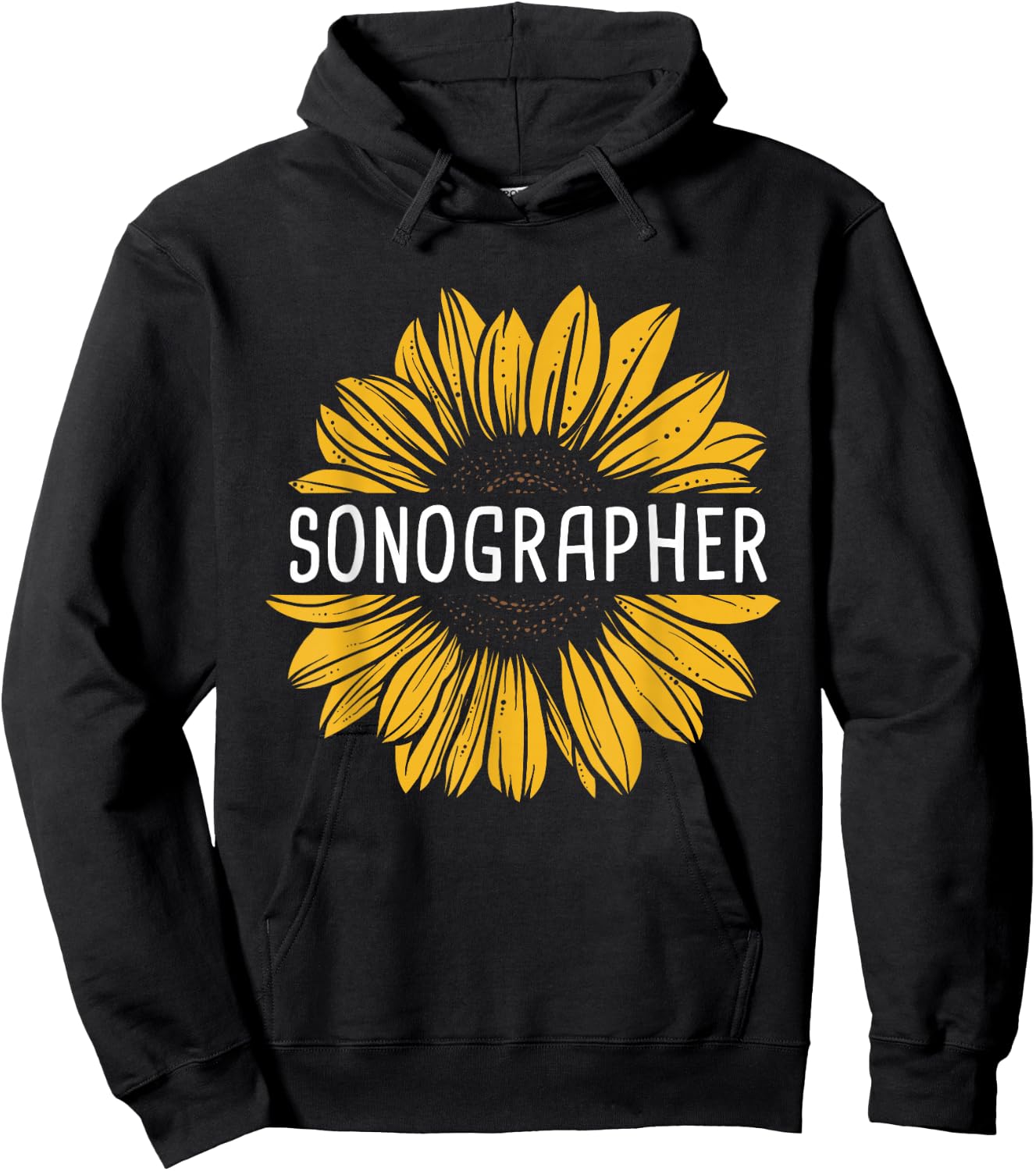 Sonographer - Sunflower Sonography Ultrasound Technologist Hoodie - Hoodie | Black