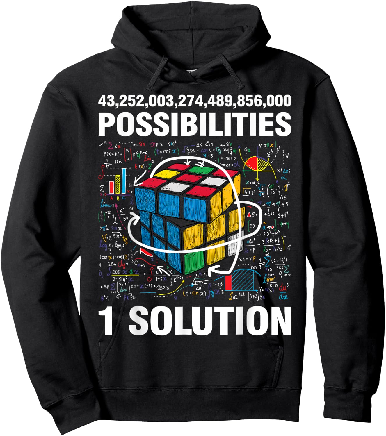Funny Speed Cubing One Solution Math Lovers Boys Girls Hoodie - Hoodie | Black